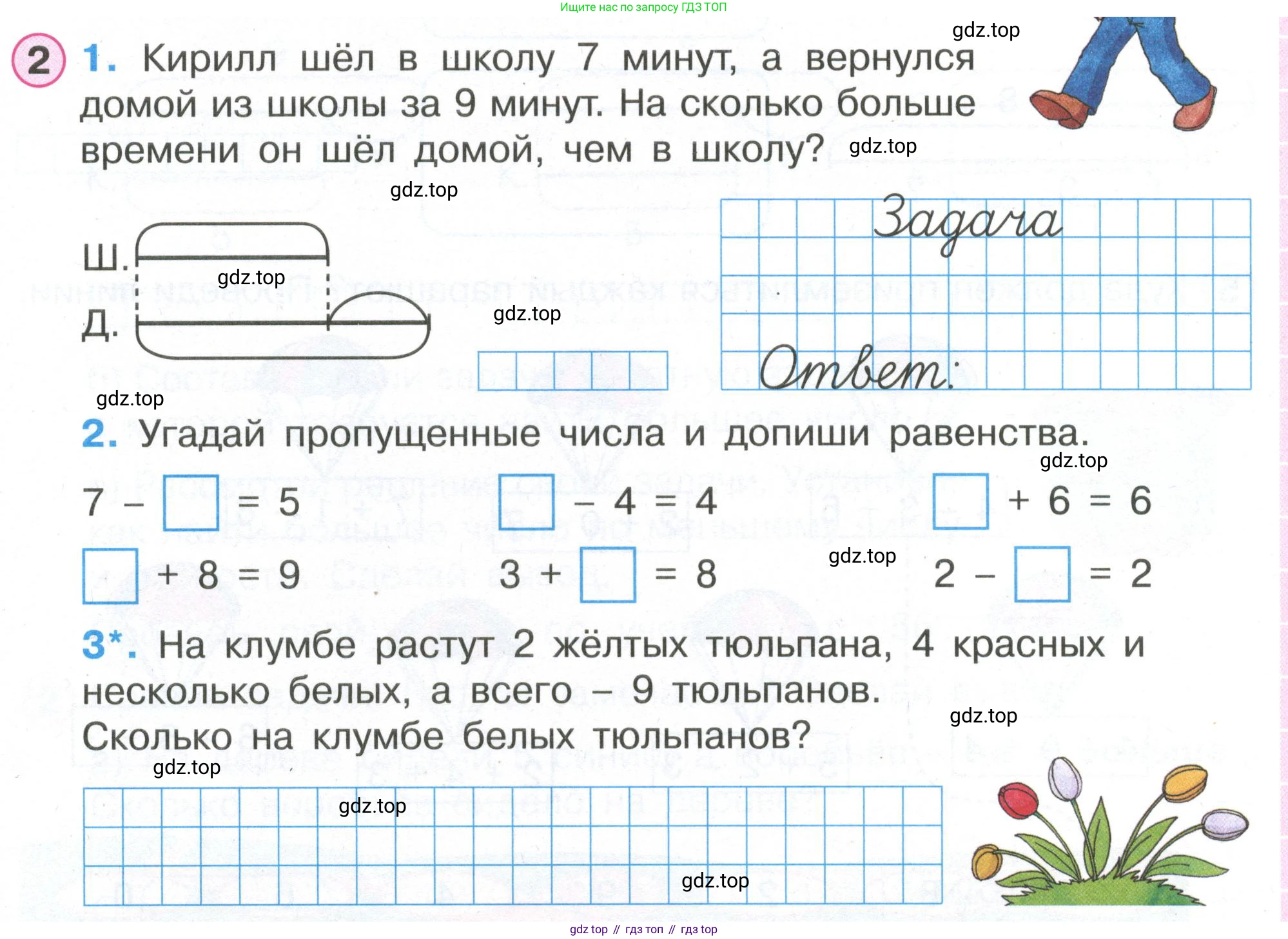 Математика, 1 класс рабочая тетрадь, автор: Петерсон Людмила Георгиевна, издательство Просвещение, Москва, 2020, жёлтого цвета, Часть 2, страница 55, номер 2, Условие 2020-2022