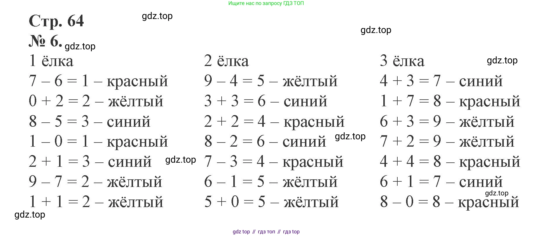 Математика, 1 класс рабочая тетрадь, автор: Петерсон Людмила Георгиевна, издательство Просвещение, Москва, 2020, жёлтого цвета, Часть 2, страница 64, номер 6, Решение 2020-2022