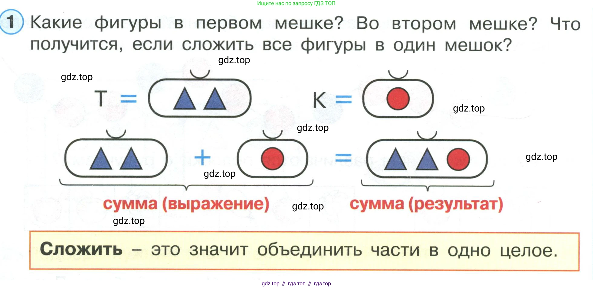 ГДЗ Математика, 1 класс Учебник, автор: Петерсон Людмила Георгиевна, издательство Просвещение, Москва, 2022, жёлтого цвета, Часть 1, страница 18, номер 1, Условие