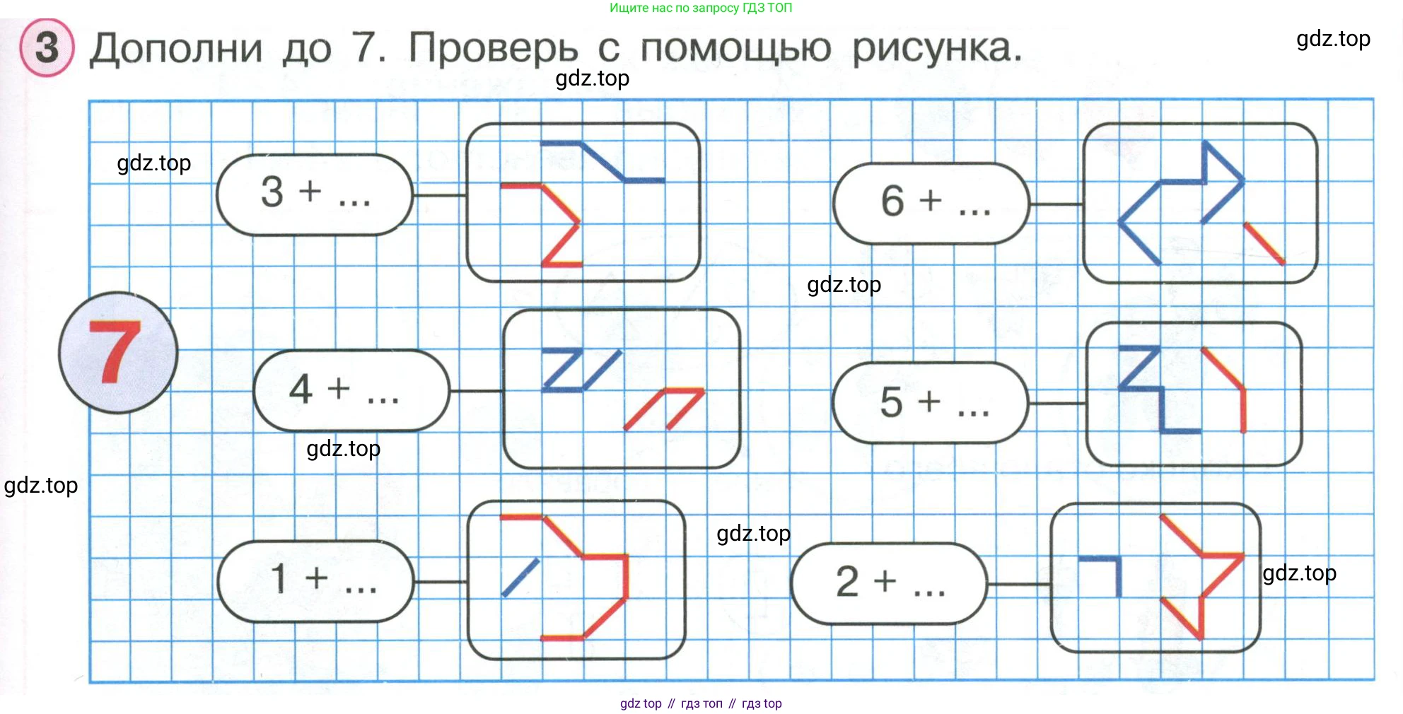 ГДЗ Математика, 1 класс Учебник, автор: Петерсон Людмила Георгиевна, издательство Просвещение, Москва, 2022, жёлтого цвета, Часть 2, страница 7, номер 3, Условие