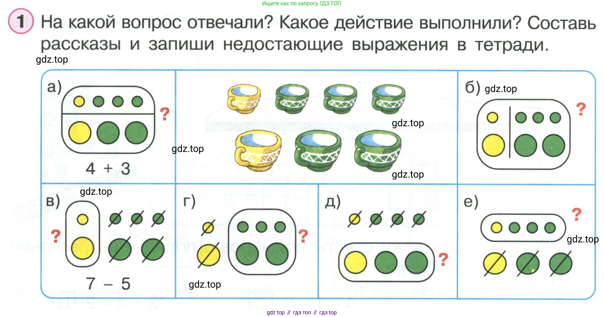 ГДЗ Математика, 1 класс Учебник, автор: Петерсон Людмила Георгиевна, издательство Просвещение, Москва, 2022, жёлтого цвета, Часть 2, страница 12, номер 1, Условие