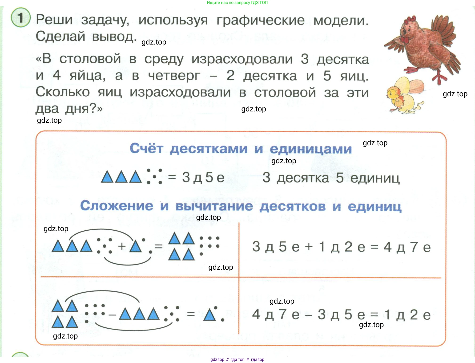 ГДЗ Математика, 1 класс Учебник, автор: Петерсон Людмила Георгиевна, издательство Просвещение, Москва, 2022, жёлтого цвета, Часть 3, страница 54, номер 1, Условие