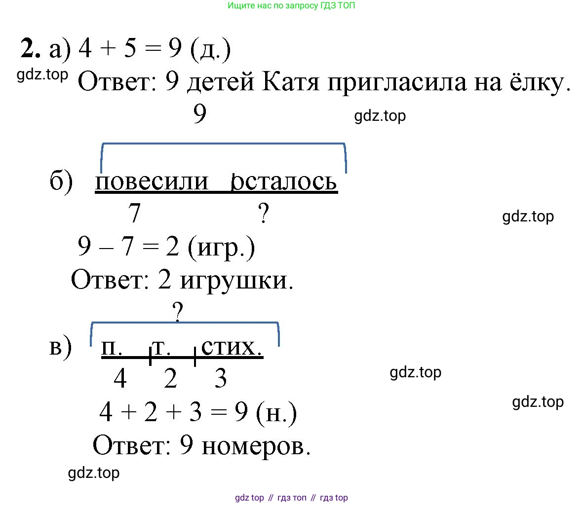 ГДЗ Математика, 1 класс Учебник, автор: Петерсон Людмила Георгиевна, издательство Просвещение, Москва, 2022, жёлтого цвета, Часть 2, страница 62, номер 2, Решение