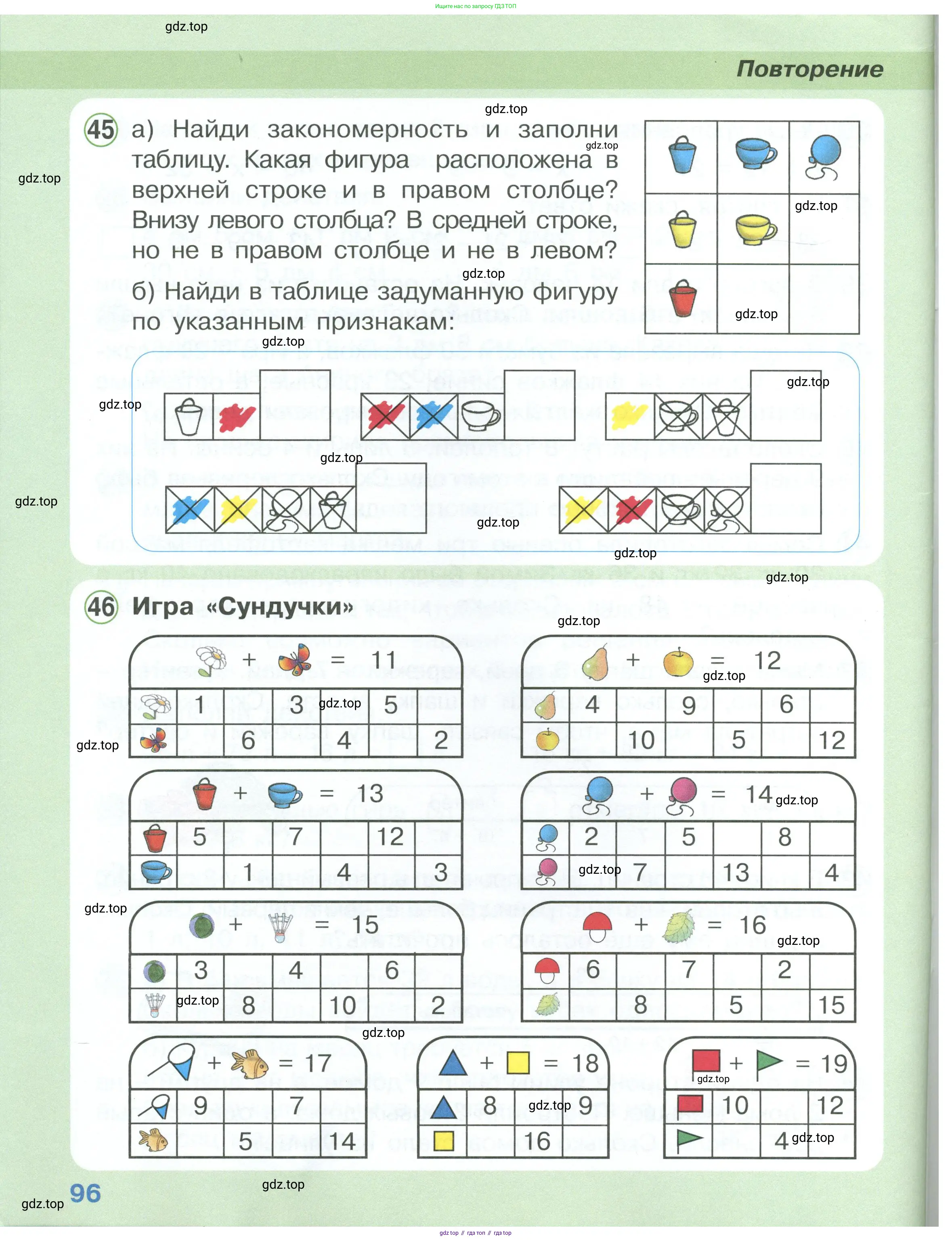 Математика, 1 класс учебное пособие - тетрадь, автор: Петерсон Людмила Георгиевна, издательство Просвещение, Москва, 2024, жёлтого цвета, Часть 3, страница 96