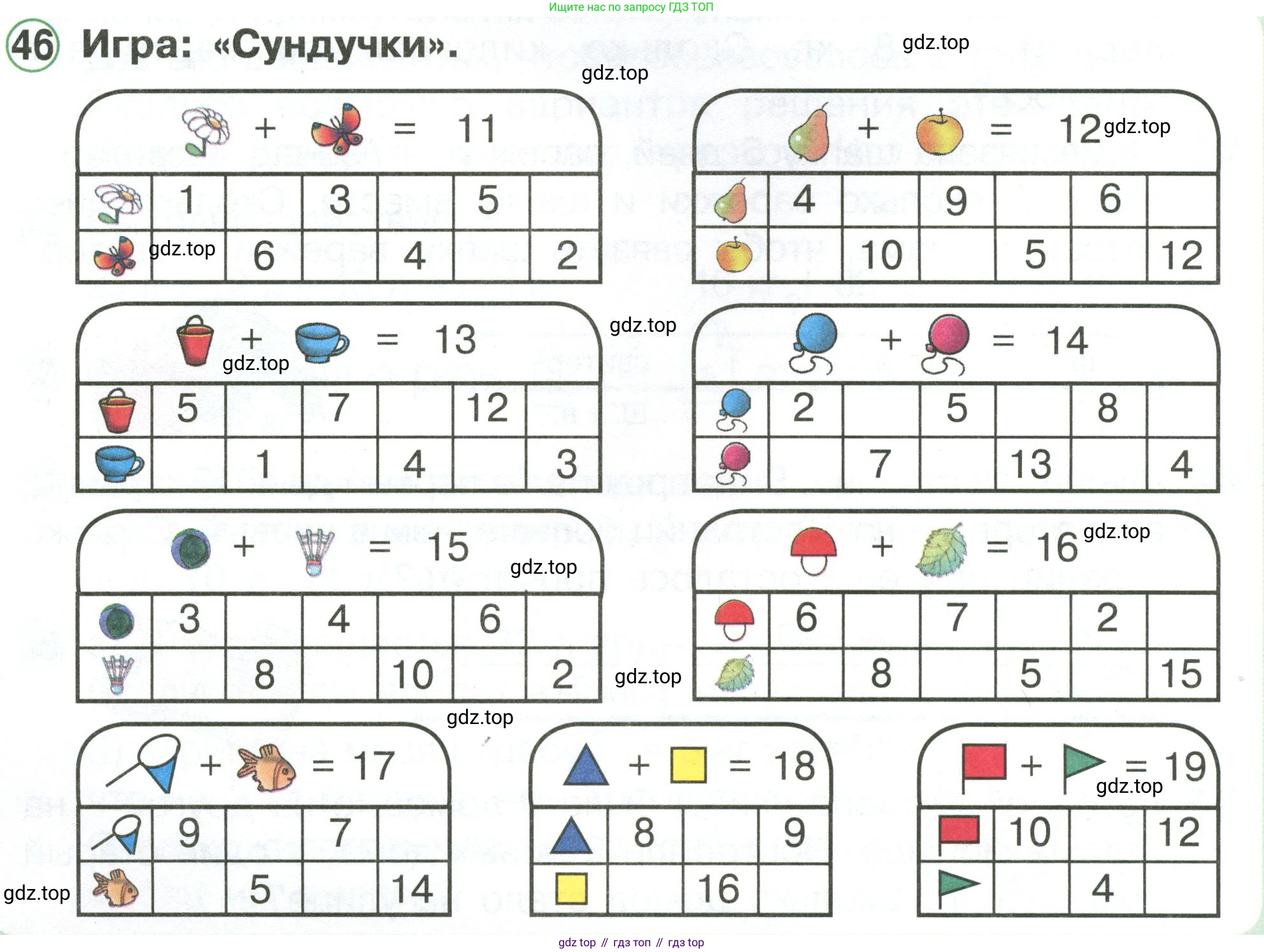Математика, 1 класс учебное пособие - тетрадь, автор: Петерсон Людмила Георгиевна, издательство Просвещение, Москва, 2024, жёлтого цвета, Часть 3, страница 96, номер 46, Условие (2021-2022)