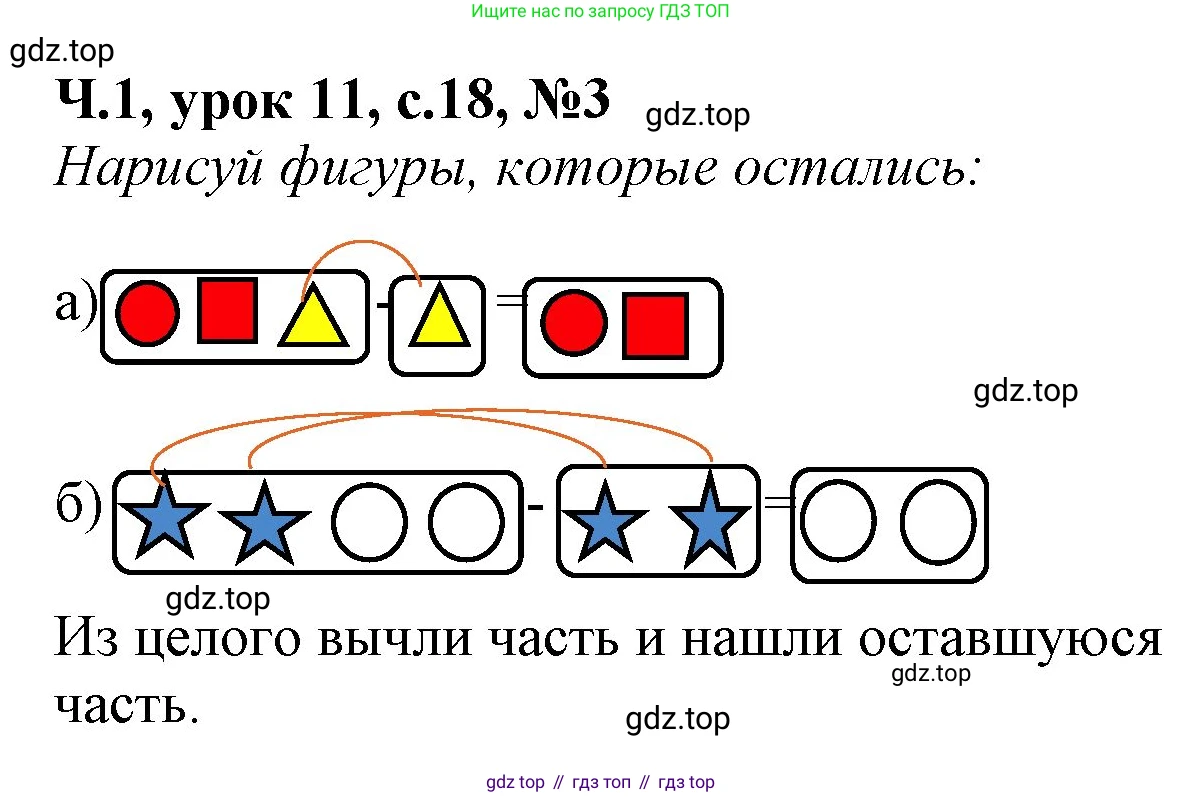 Математика, 1 класс учебное пособие - тетрадь, автор: Петерсон Людмила Георгиевна, издательство Просвещение, Москва, 2024, жёлтого цвета, Часть 1, страница 18, номер 3, Решение (2021-2022)