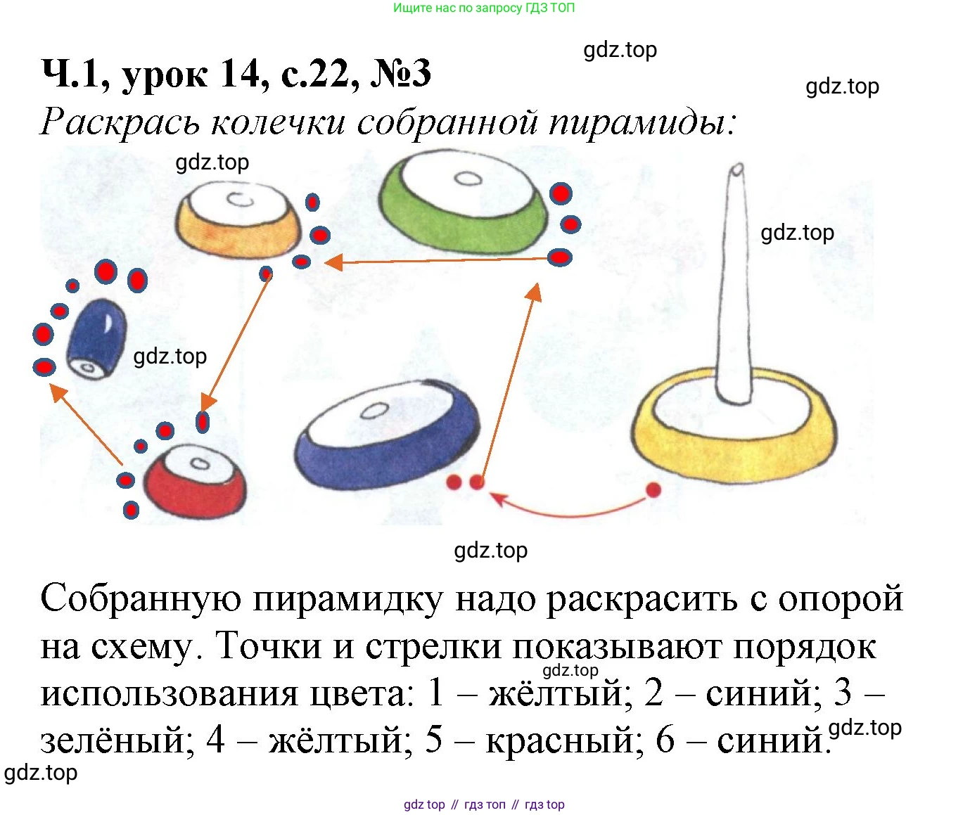 Математика, 1 класс учебное пособие - тетрадь, автор: Петерсон Людмила Георгиевна, издательство Просвещение, Москва, 2024, жёлтого цвета, Часть 1, страница 22, номер 3, Решение (2021-2022)