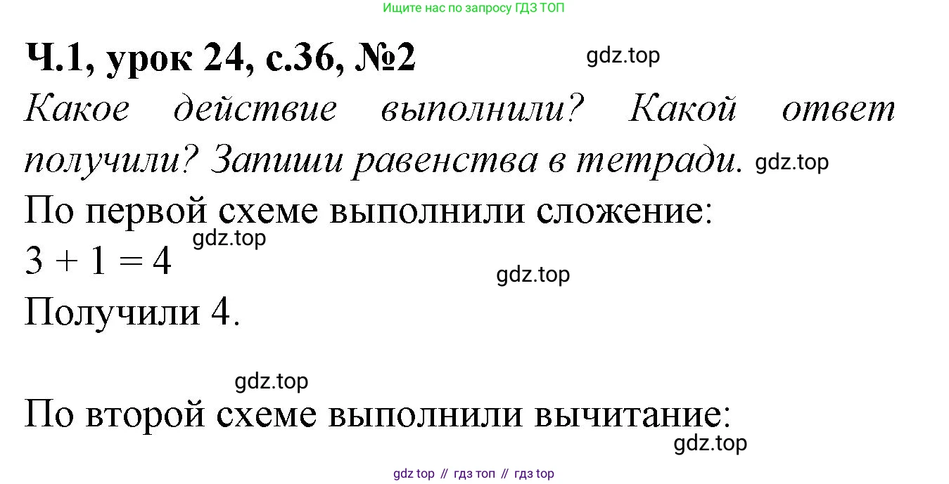 Математика, 1 класс учебное пособие - тетрадь, автор: Петерсон Людмила Георгиевна, издательство Просвещение, Москва, 2024, жёлтого цвета, Часть 1, страница 36, номер 2, Решение (2021-2022)