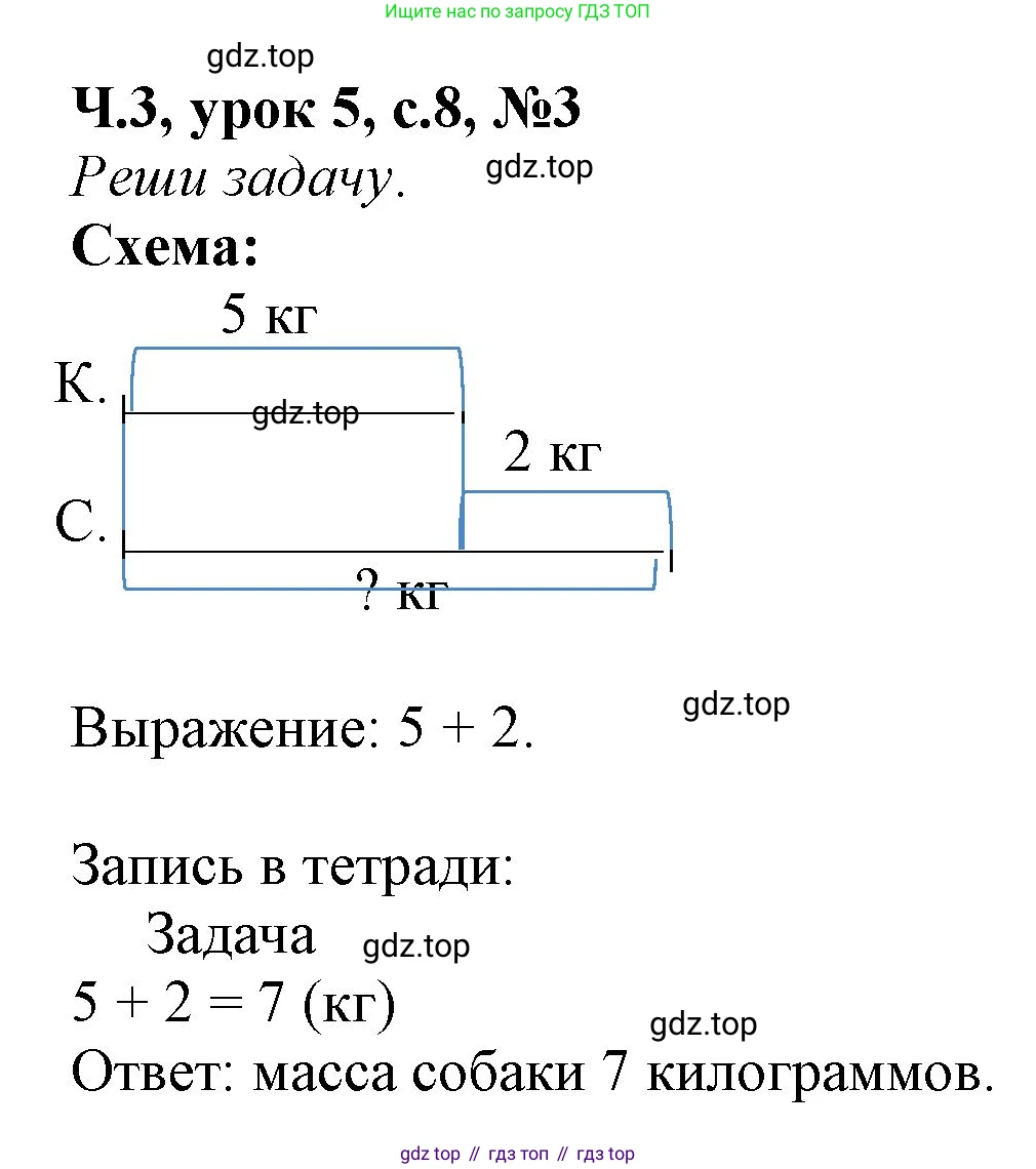 Математика, 1 класс учебное пособие - тетрадь, автор: Петерсон Людмила Георгиевна, издательство Просвещение, Москва, 2024, жёлтого цвета, Часть 3, страница 8, номер 3, Решение (2021-2022)