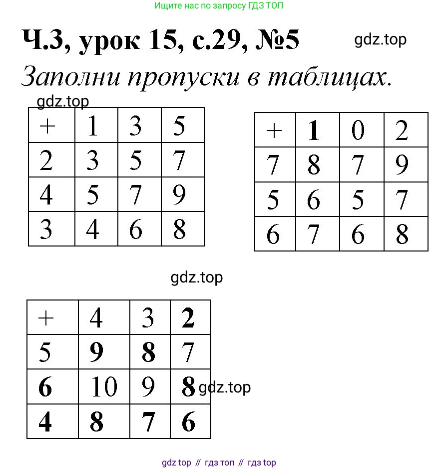 Математика, 1 класс учебное пособие - тетрадь, автор: Петерсон Людмила Георгиевна, издательство Просвещение, Москва, 2024, жёлтого цвета, Часть 3, страница 29, номер 5, Решение (2021-2022)