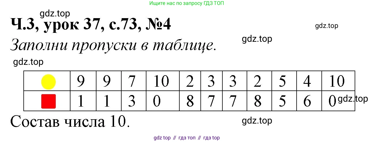 Математика, 1 класс учебное пособие - тетрадь, автор: Петерсон Людмила Георгиевна, издательство Просвещение, Москва, 2024, жёлтого цвета, Часть 3, страница 73, номер 4, Решение (2021-2022)