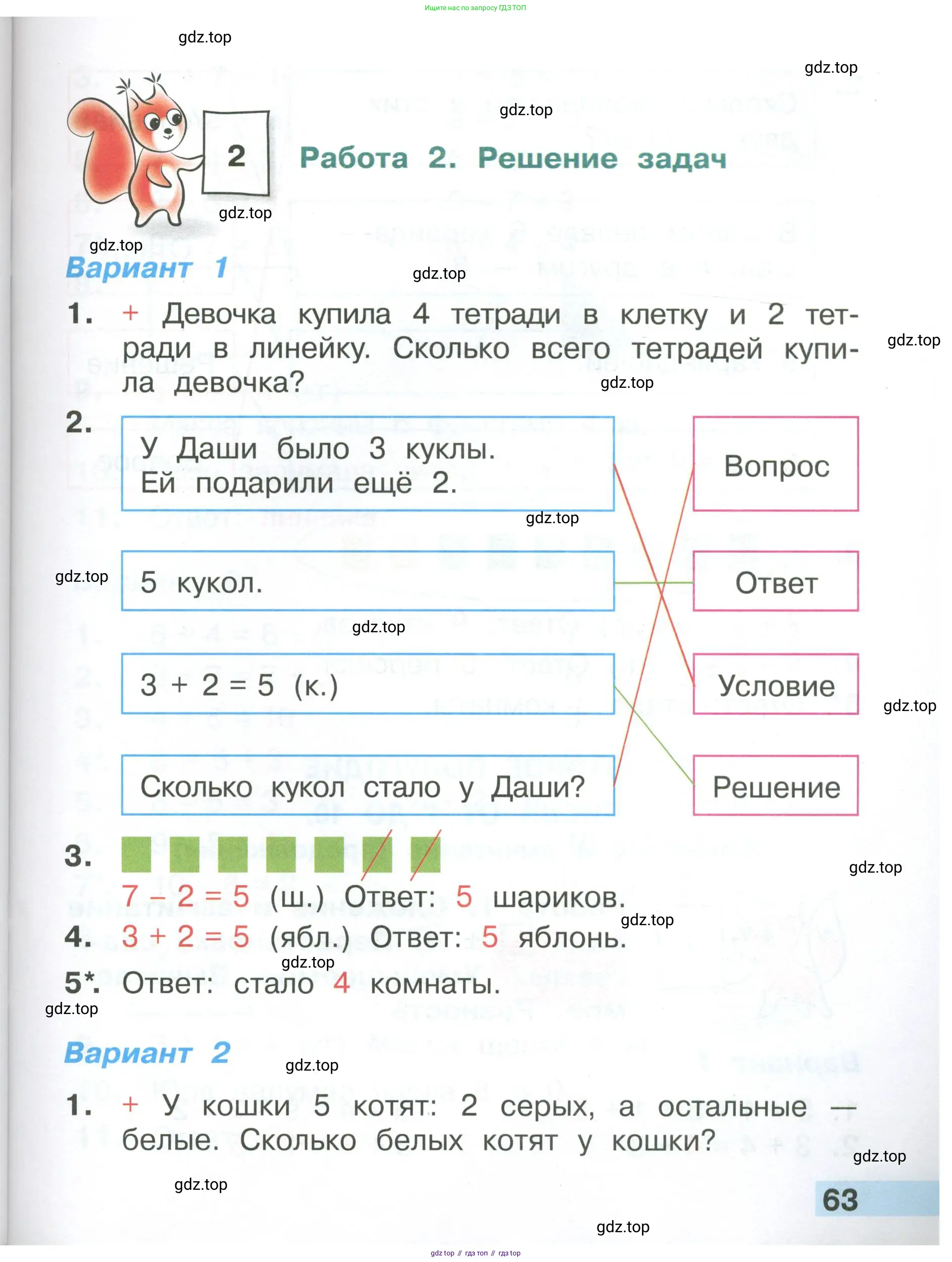 Математика, 1 класс Тетрадь учебных достижений, автор: Волкова Светлана Ивановна, издательство Просвещение, Москва, 2023, белого цвета, страница 63