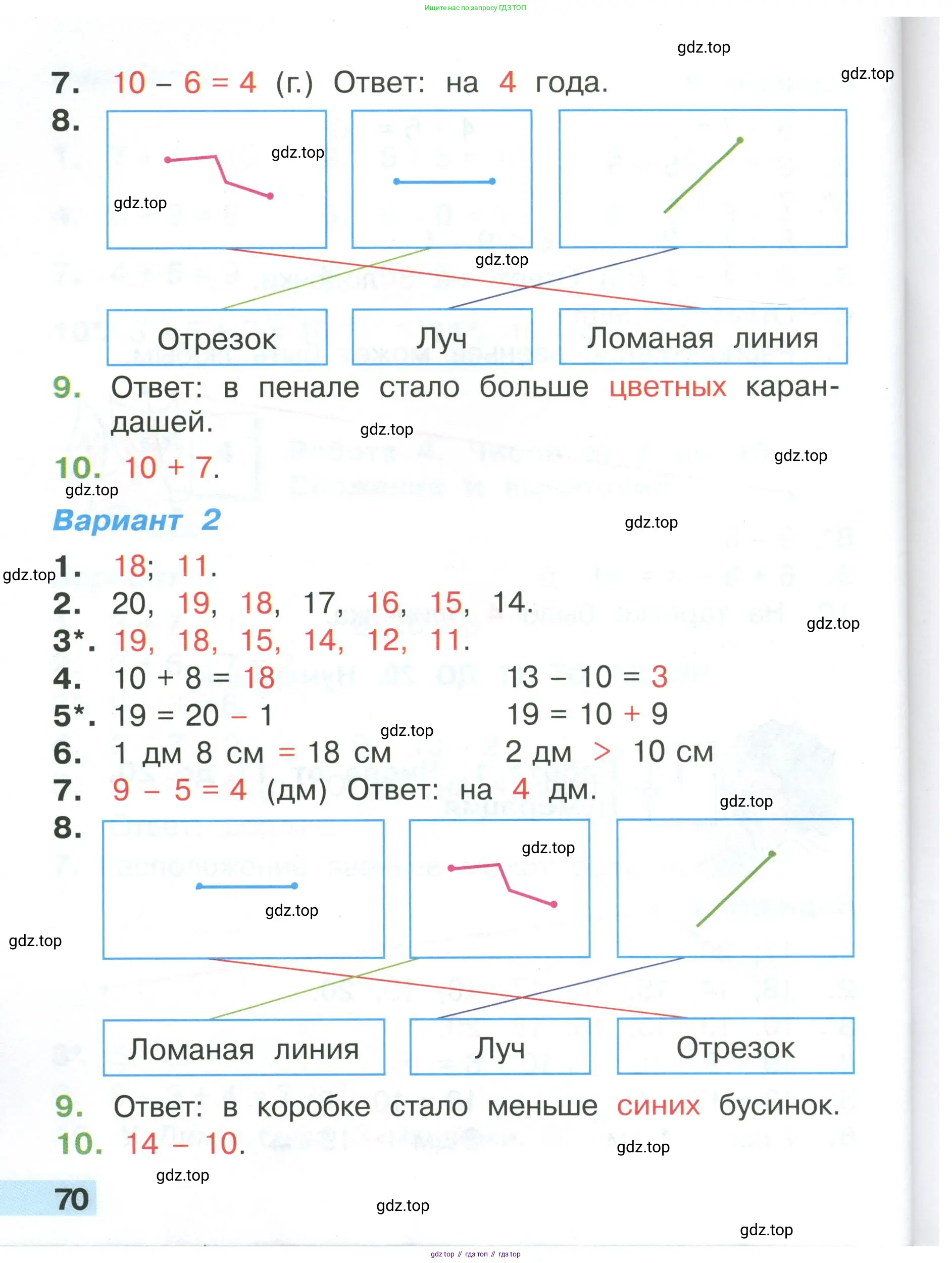 Математика, 1 класс Тетрадь учебных достижений, автор: Волкова Светлана Ивановна, издательство Просвещение, Москва, 2023, белого цвета, страница 70
