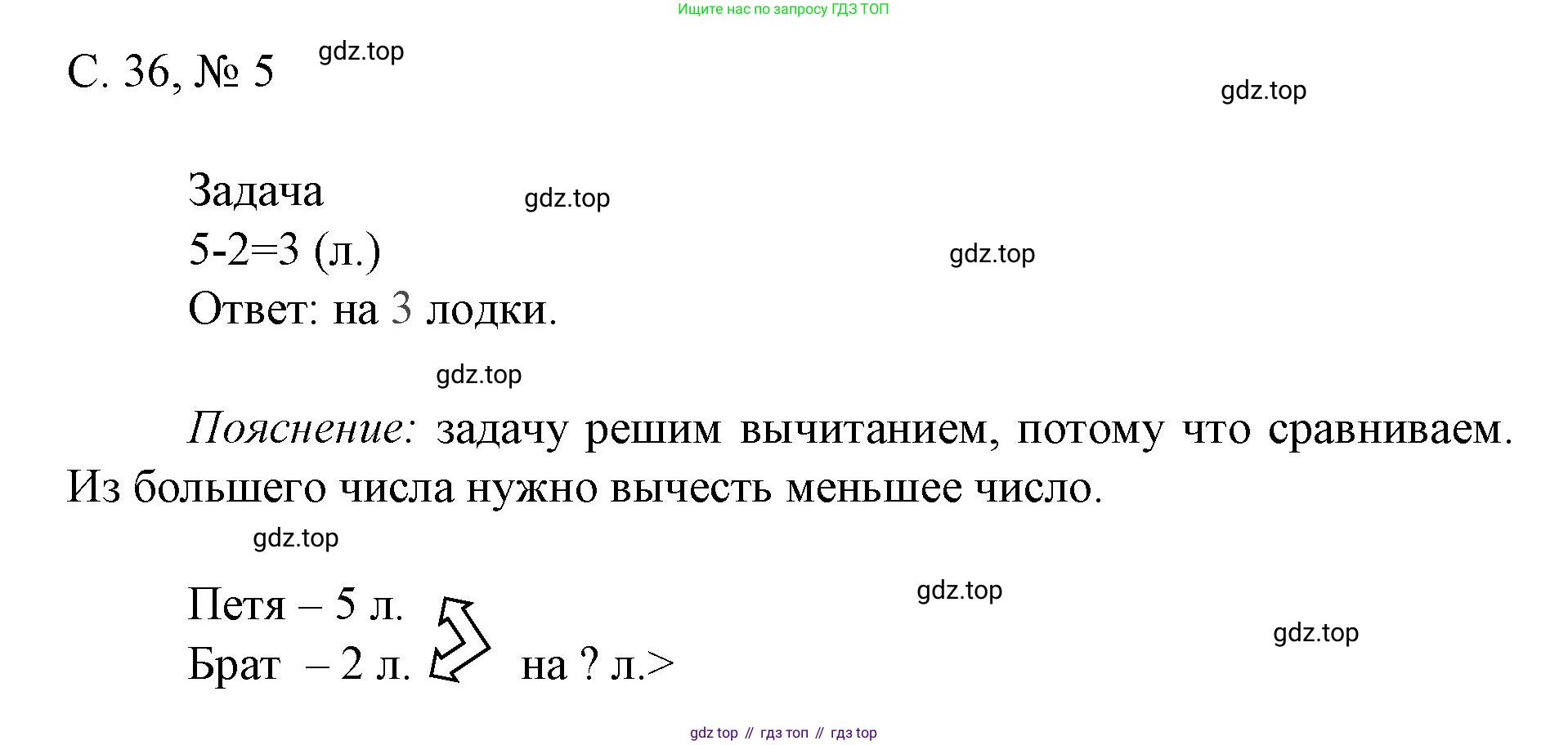 Математика, 1 класс Тетрадь учебных достижений, автор: Волкова Светлана Ивановна, издательство Просвещение, Москва, 2023, белого цвета, страница 36, номер 5, Решение