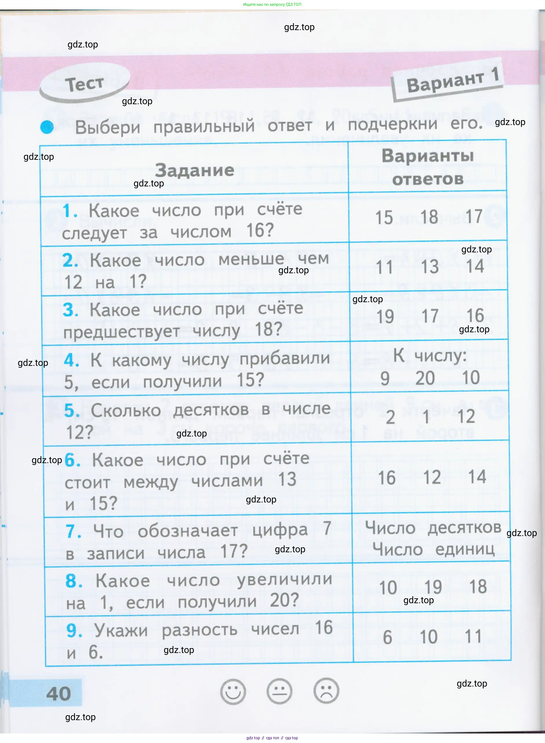 Математика, 1 класс Проверочные работы, автор: Волкова Светлана Ивановна, издательство Просвещение, Москва, 2023, белого цвета, страница 40