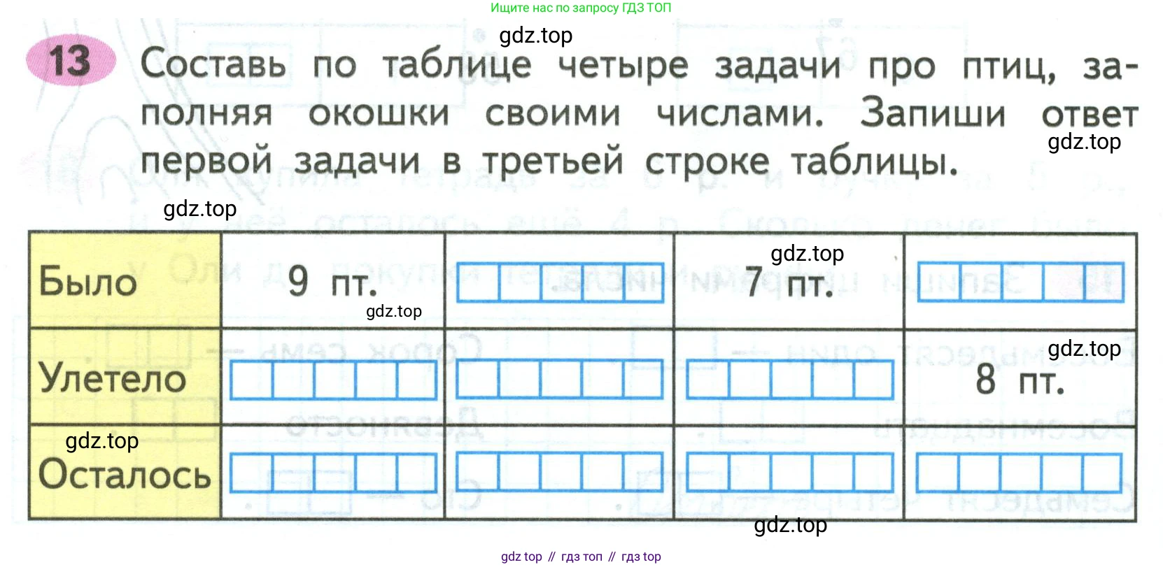ГДЗ Математика, 2 класс рабочая тетрадь, авторы: Моро Мария Игнатьевна, Волкова К В, издательство Просвещение, Москва, 2023, белого цвета, Часть 1, страница 7, номер 13, Условие