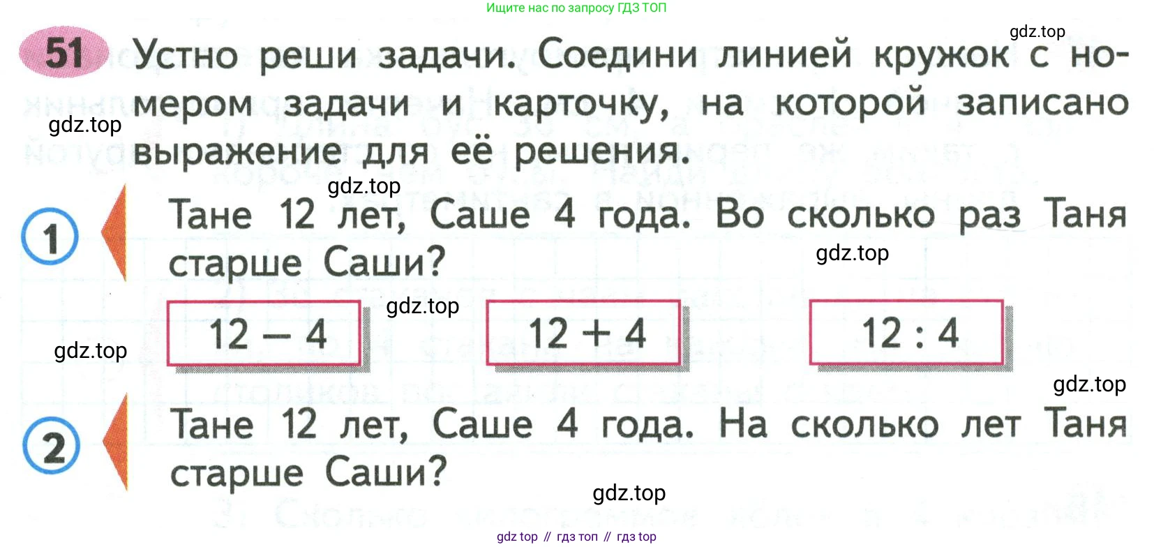 ГДЗ Математика, 2 класс рабочая тетрадь, авторы: Моро Мария Игнатьевна, Волкова К В, издательство Просвещение, Москва, 2023, белого цвета, Часть 2, страница 68, номер 51, Условие