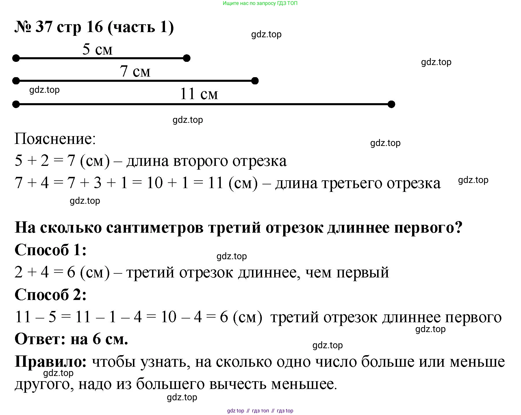 ГДЗ Математика, 2 класс рабочая тетрадь, авторы: Моро Мария Игнатьевна, Волкова К В, издательство Просвещение, Москва, 2023, белого цвета, Часть 1, страница 16, номер 37, Решение
