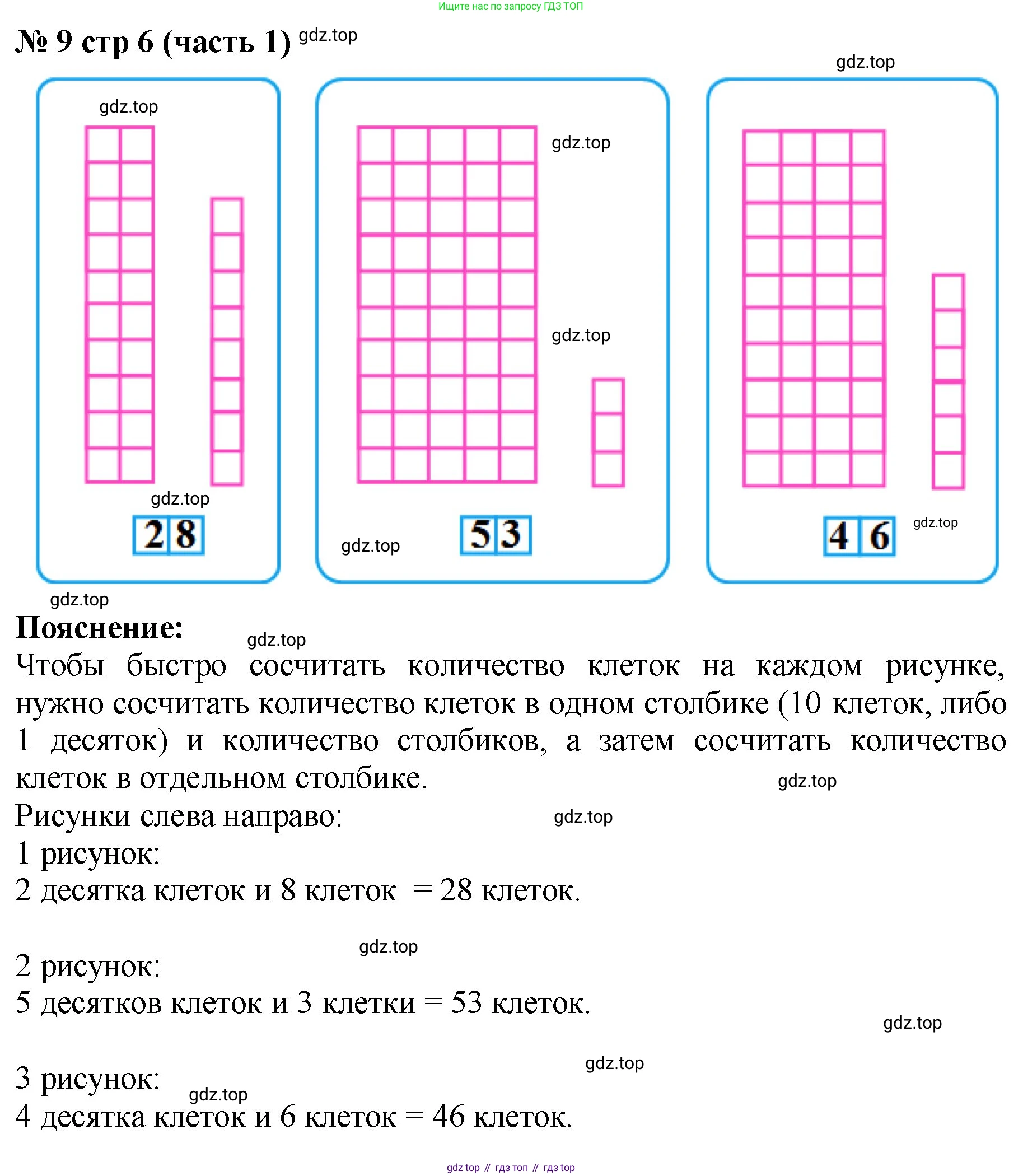 ГДЗ Математика, 2 класс рабочая тетрадь, авторы: Моро Мария Игнатьевна, Волкова К В, издательство Просвещение, Москва, 2023, белого цвета, Часть 1, страница 6, номер 9, Решение