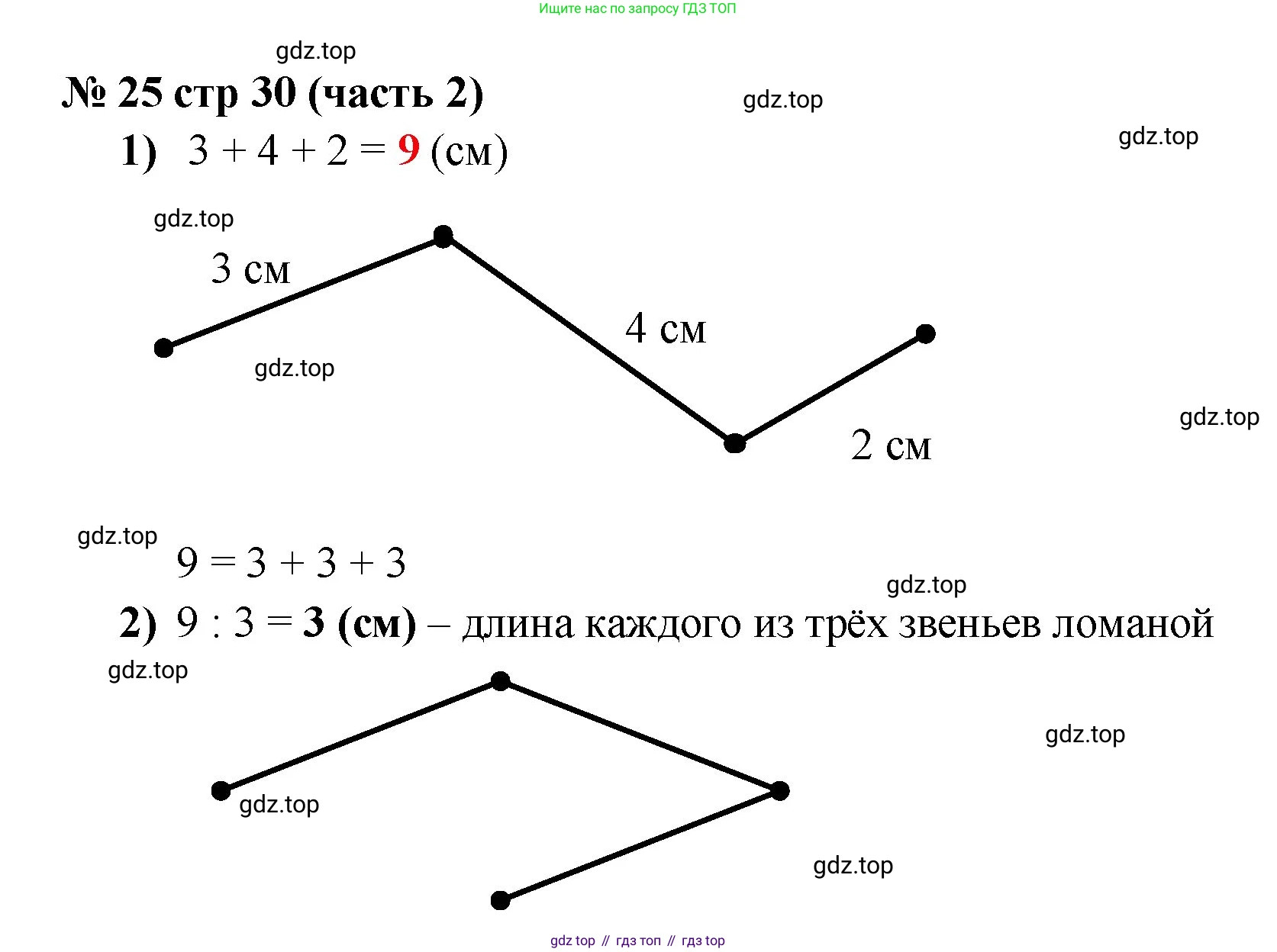 ГДЗ Математика, 2 класс рабочая тетрадь, авторы: Моро Мария Игнатьевна, Волкова К В, издательство Просвещение, Москва, 2023, белого цвета, Часть 2, страница 30, номер 25, Решение