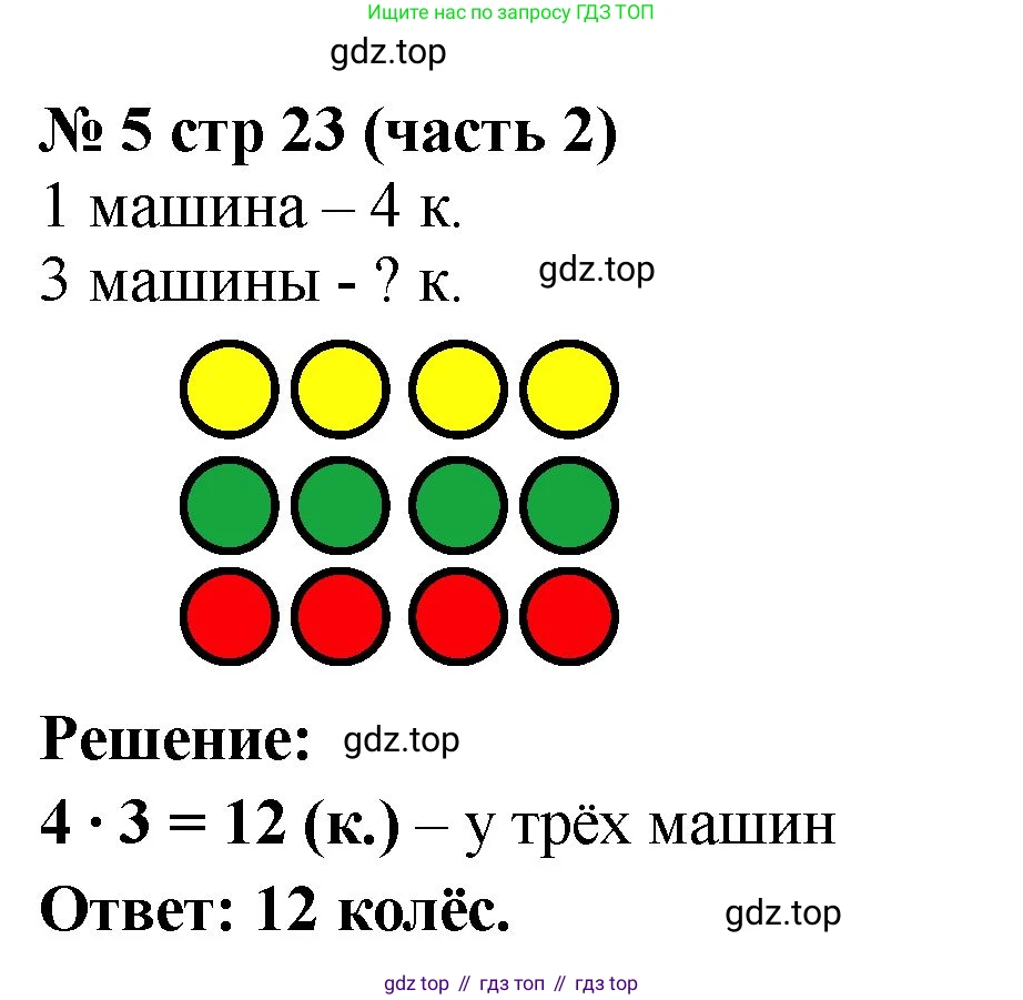 ГДЗ Математика, 2 класс рабочая тетрадь, авторы: Моро Мария Игнатьевна, Волкова К В, издательство Просвещение, Москва, 2023, белого цвета, Часть 2, страница 23, номер 5, Решение