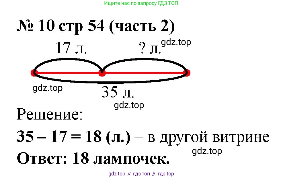 ГДЗ Математика, 2 класс рабочая тетрадь, авторы: Моро Мария Игнатьевна, Волкова К В, издательство Просвещение, Москва, 2023, белого цвета, Часть 2, страница 54, номер 10, Решение