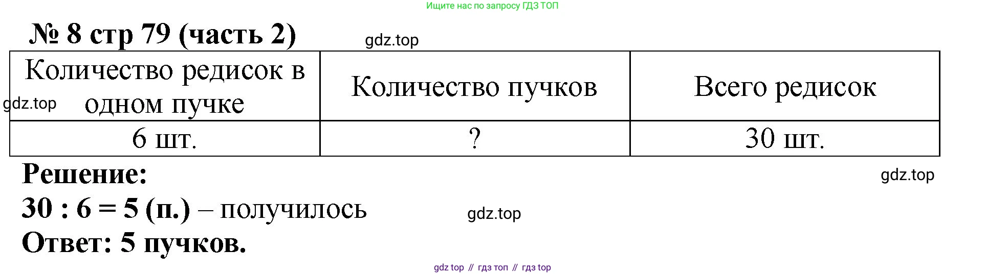 ГДЗ Математика, 2 класс рабочая тетрадь, авторы: Моро Мария Игнатьевна, Волкова К В, издательство Просвещение, Москва, 2023, белого цвета, Часть 2, страница 79, номер 8, Решение