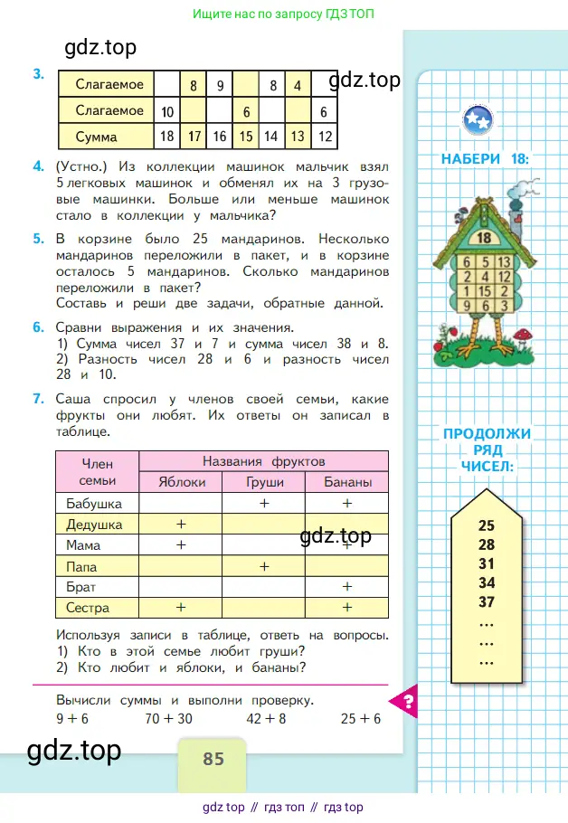 Математика, 2 класс Учебник, авторы: Моро Мария Игнатьевна, Бантова Мария Александровна, Бельтюкова Галина Васильевна, Волкова Светлана Ивановна, Степанова Светлана Вячеславовна, издательство Просвещение, Москва, 2023, белого цвета, Часть 1, страница 85