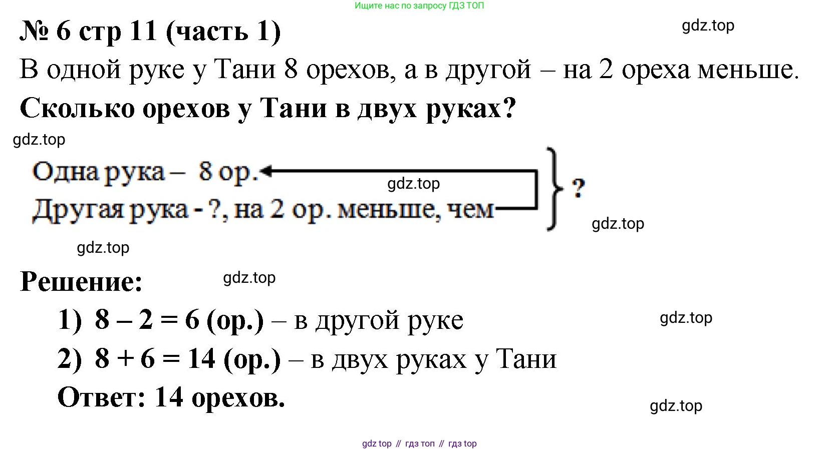 Математика, 2 класс Учебник, авторы: Моро Мария Игнатьевна, Бантова Мария Александровна, Бельтюкова Галина Васильевна, Волкова Светлана Ивановна, Степанова Светлана Вячеславовна, издательство Просвещение, Москва, 2023, белого цвета, Часть 1, страница 11, номер 6, Решение