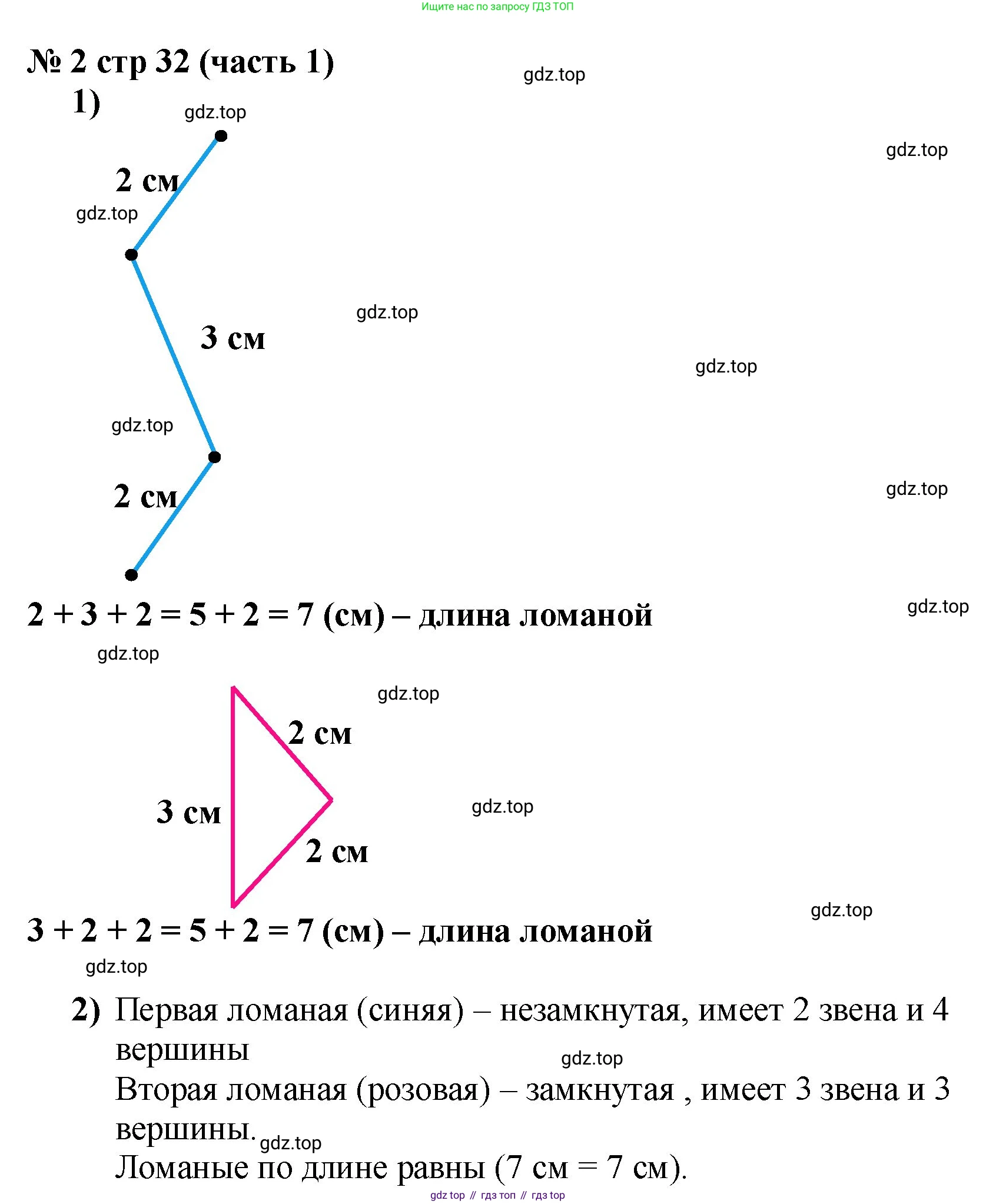 Математика, 2 класс Учебник, авторы: Моро Мария Игнатьевна, Бантова Мария Александровна, Бельтюкова Галина Васильевна, Волкова Светлана Ивановна, Степанова Светлана Вячеславовна, издательство Просвещение, Москва, 2023, белого цвета, Часть 1, страница 32, номер 2, Решение