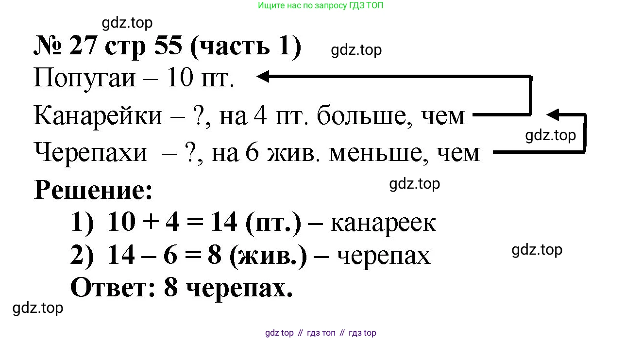 Математика, 2 класс Учебник, авторы: Моро Мария Игнатьевна, Бантова Мария Александровна, Бельтюкова Галина Васильевна, Волкова Светлана Ивановна, Степанова Светлана Вячеславовна, издательство Просвещение, Москва, 2023, белого цвета, Часть 1, страница 55, номер 27, Решение