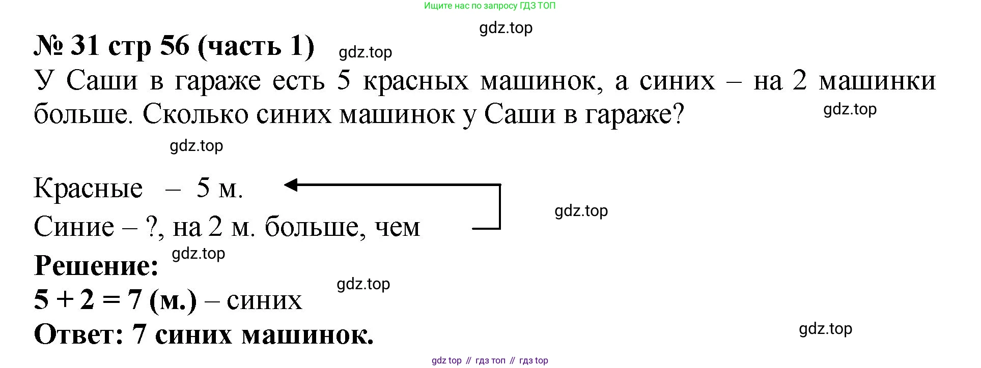 Математика, 2 класс Учебник, авторы: Моро Мария Игнатьевна, Бантова Мария Александровна, Бельтюкова Галина Васильевна, Волкова Светлана Ивановна, Степанова Светлана Вячеславовна, издательство Просвещение, Москва, 2023, белого цвета, Часть 1, страница 56, номер 31, Решение