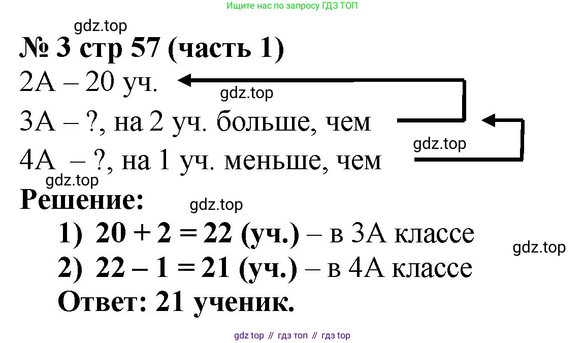Математика, 2 класс Учебник, авторы: Моро Мария Игнатьевна, Бантова Мария Александровна, Бельтюкова Галина Васильевна, Волкова Светлана Ивановна, Степанова Светлана Вячеславовна, издательство Просвещение, Москва, 2023, белого цвета, Часть 1, страница 57, номер 3, Решение