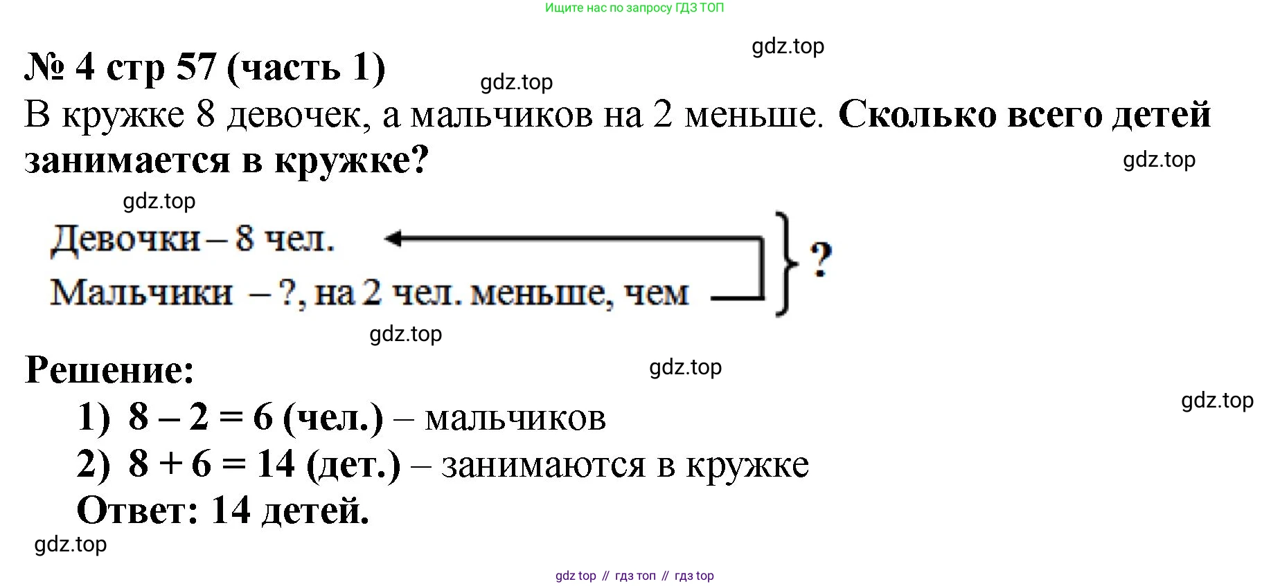 Математика, 2 класс Учебник, авторы: Моро Мария Игнатьевна, Бантова Мария Александровна, Бельтюкова Галина Васильевна, Волкова Светлана Ивановна, Степанова Светлана Вячеславовна, издательство Просвещение, Москва, 2023, белого цвета, Часть 1, страница 57, номер 4, Решение