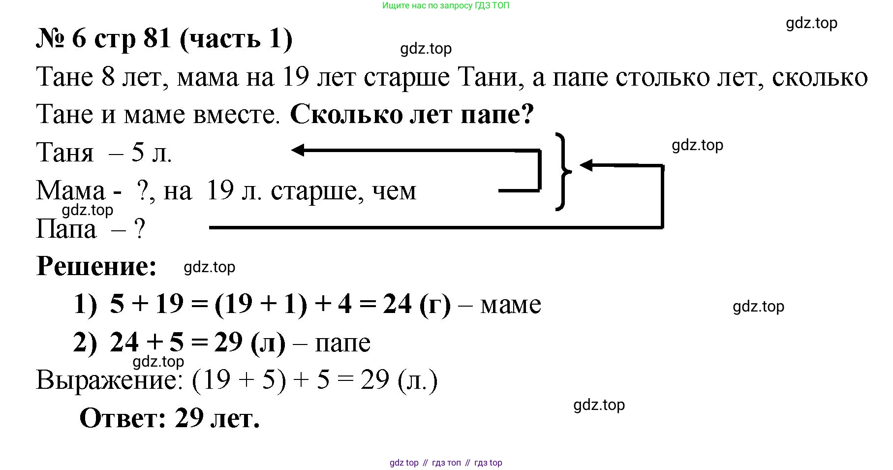 Математика, 2 класс Учебник, авторы: Моро Мария Игнатьевна, Бантова Мария Александровна, Бельтюкова Галина Васильевна, Волкова Светлана Ивановна, Степанова Светлана Вячеславовна, издательство Просвещение, Москва, 2023, белого цвета, Часть 1, страница 81, номер 6, Решение
