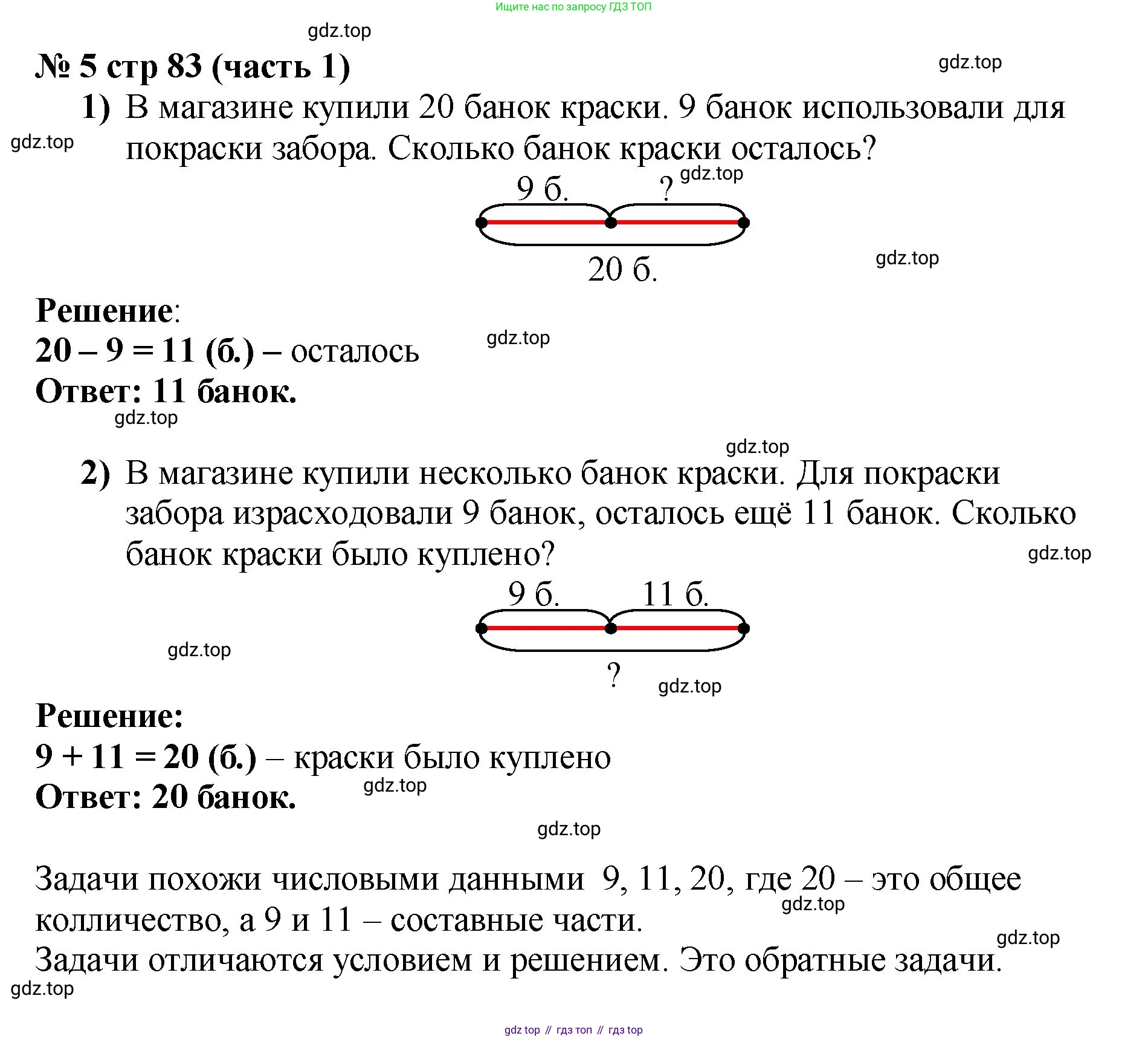 Математика, 2 класс Учебник, авторы: Моро Мария Игнатьевна, Бантова Мария Александровна, Бельтюкова Галина Васильевна, Волкова Светлана Ивановна, Степанова Светлана Вячеславовна, издательство Просвещение, Москва, 2023, белого цвета, Часть 1, страница 83, номер 5, Решение