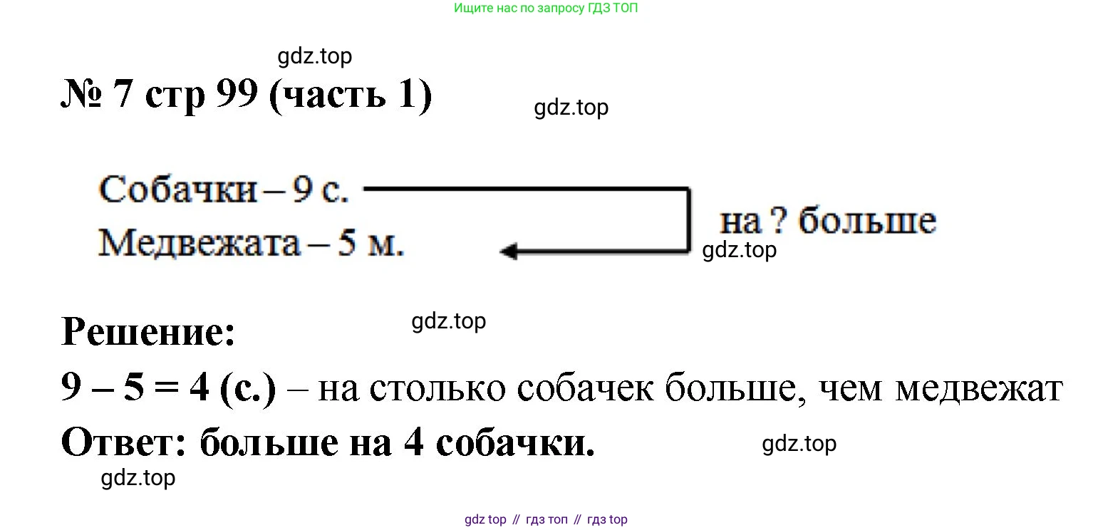 Математика, 2 класс Учебник, авторы: Моро Мария Игнатьевна, Бантова Мария Александровна, Бельтюкова Галина Васильевна, Волкова Светлана Ивановна, Степанова Светлана Вячеславовна, издательство Просвещение, Москва, 2023, белого цвета, Часть 1, страница 99, номер 7, Решение