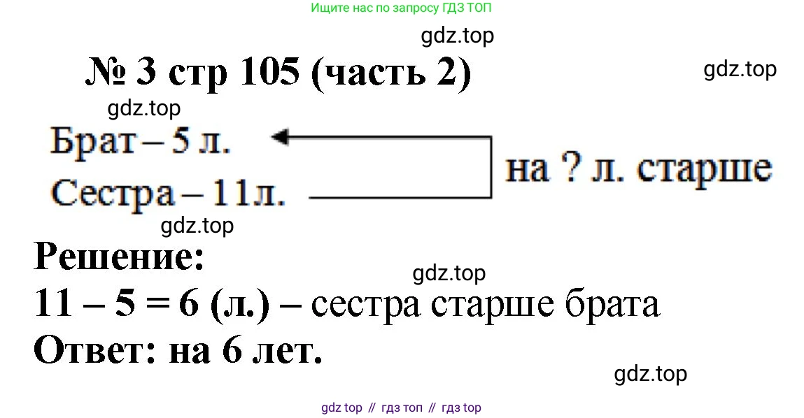 Математика, 2 класс Учебник, авторы: Моро Мария Игнатьевна, Бантова Мария Александровна, Бельтюкова Галина Васильевна, Волкова Светлана Ивановна, Степанова Светлана Вячеславовна, издательство Просвещение, Москва, 2023, белого цвета, Часть 2, страница 105, номер 3, Решение