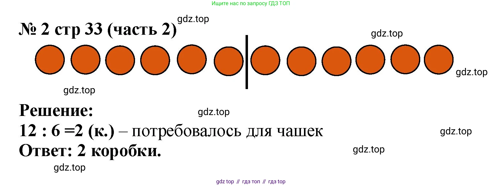 ГДЗ Математика, 2 класс Учебник, авторы: Моро Мария Игнатьевна, Бантова Мария Александровна, Бельтюкова Галина Васильевна, Волкова Светлана Ивановна, Степанова Светлана Вячеславовна, издательство Просвещение, Москва, 2023, белого цвета, Часть 2, страница 33, номер 2, Решение