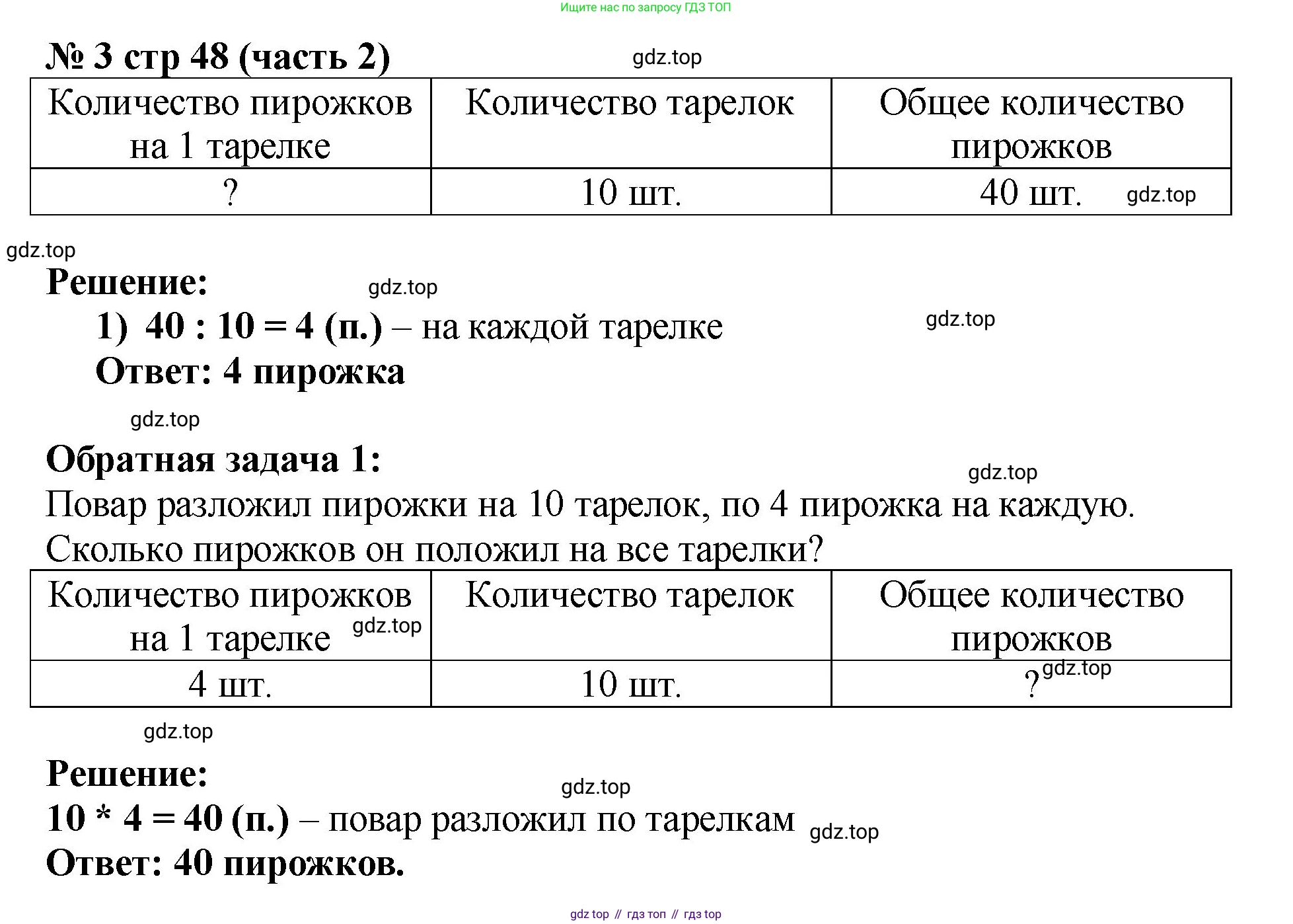 ГДЗ Математика, 2 класс Учебник, авторы: Моро Мария Игнатьевна, Бантова Мария Александровна, Бельтюкова Галина Васильевна, Волкова Светлана Ивановна, Степанова Светлана Вячеславовна, издательство Просвещение, Москва, 2023, белого цвета, Часть 2, страница 48, номер 3, Решение