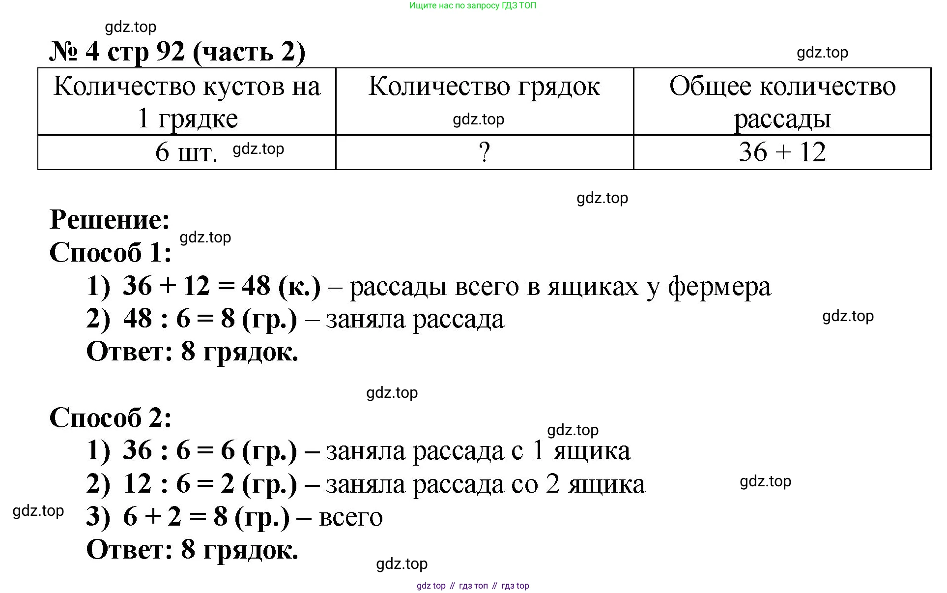 Математика, 2 класс Учебник, авторы: Моро Мария Игнатьевна, Бантова Мария Александровна, Бельтюкова Галина Васильевна, Волкова Светлана Ивановна, Степанова Светлана Вячеславовна, издательство Просвещение, Москва, 2023, белого цвета, Часть 2, страница 92, номер 4, Решение