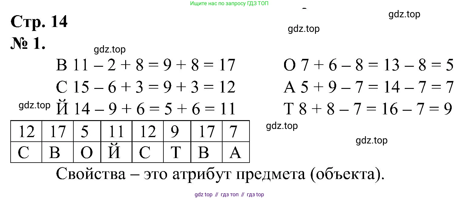 ГДЗ Математика, 2 класс рабочая тетрадь, автор: Петерсон Людмила Георгиевна, издательство Просвещение, Москва, 2023, голубого цвета, Часть 2, страница 14, номер 1, Решение