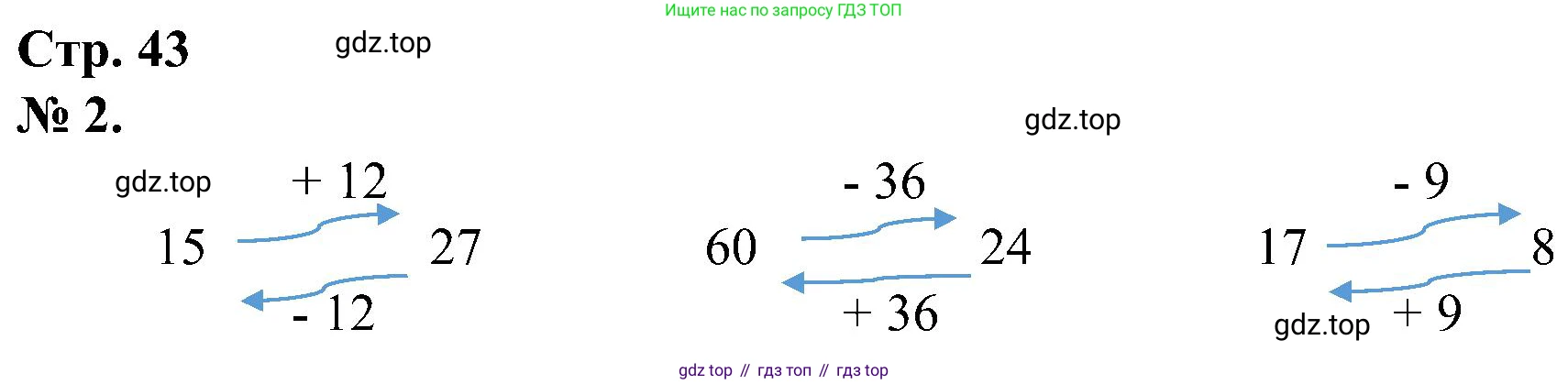 ГДЗ Математика, 2 класс рабочая тетрадь, автор: Петерсон Людмила Георгиевна, издательство Просвещение, Москва, 2023, голубого цвета, Часть 2, страница 43, номер 2, Решение