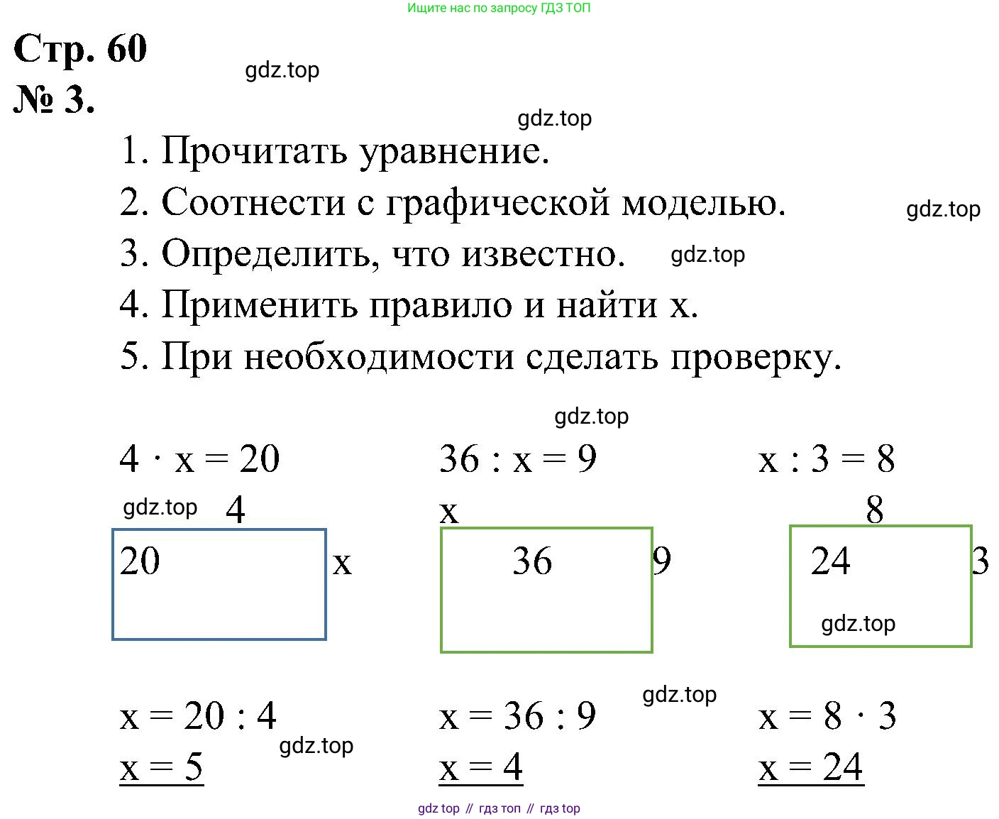ГДЗ Математика, 2 класс рабочая тетрадь, автор: Петерсон Людмила Георгиевна, издательство Просвещение, Москва, 2023, голубого цвета, Часть 2, страница 60, номер 3, Решение