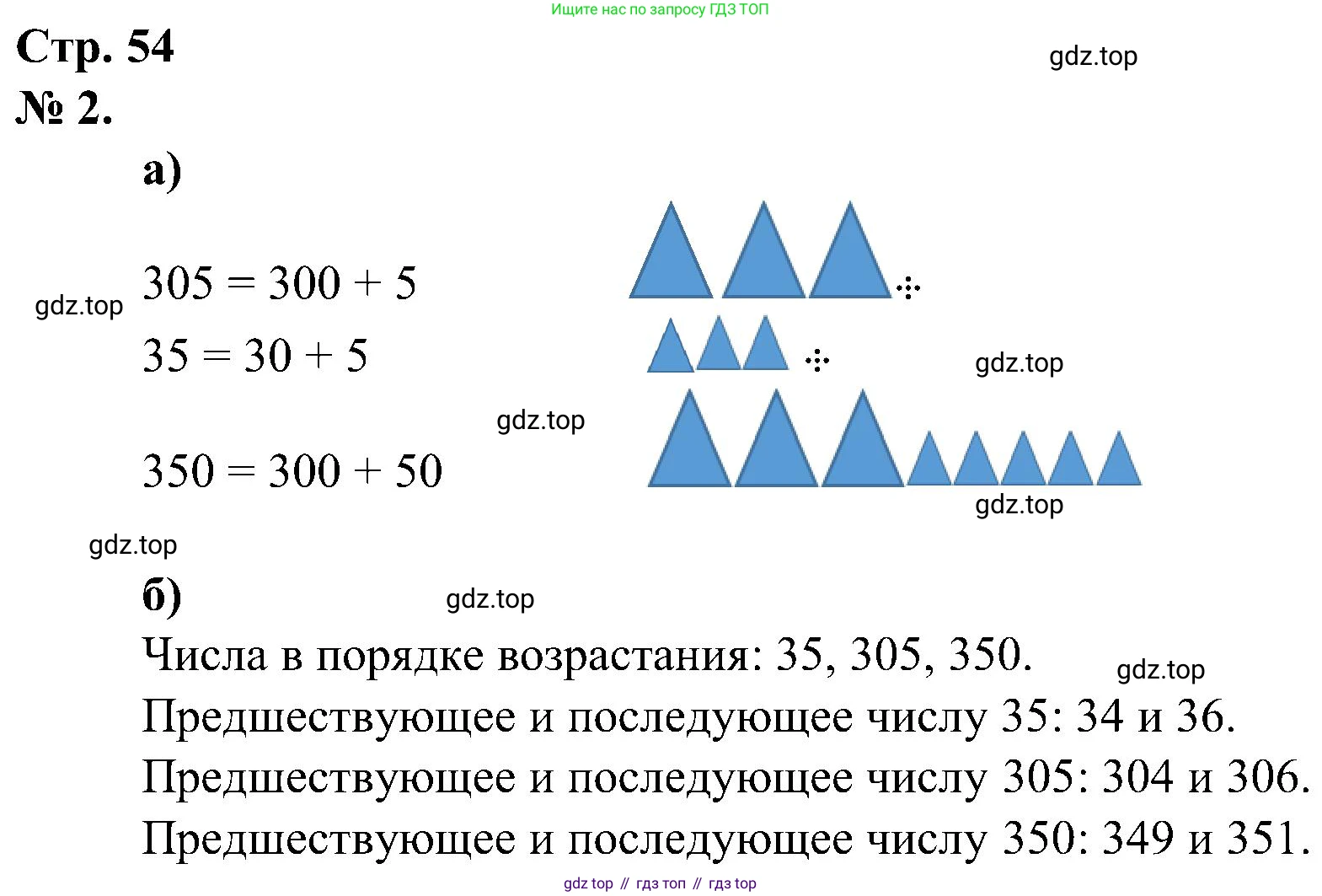 ГДЗ Математика, 2 класс рабочая тетрадь, автор: Петерсон Людмила Георгиевна, издательство Просвещение, Москва, 2023, голубого цвета, Часть 3, страница 54, номер 2, Решение