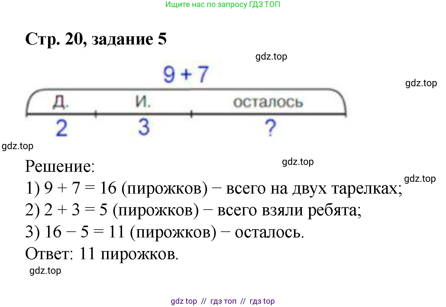 Математика, 2 класс Учебник, автор: Петерсон Людмила Георгиевна, издательство Просвещение, Москва, 2024, голубого цвета, Часть 1, страница 20, номер 5, Решение