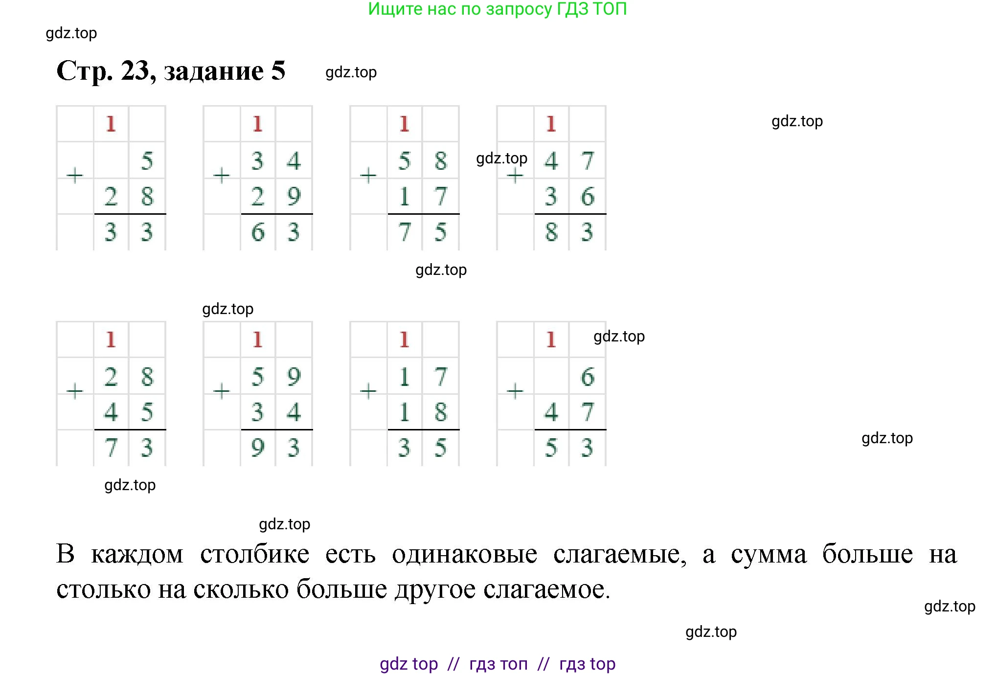 Математика, 2 класс Учебник, автор: Петерсон Людмила Георгиевна, издательство Просвещение, Москва, 2024, голубого цвета, Часть 1, страница 23, номер 5, Решение