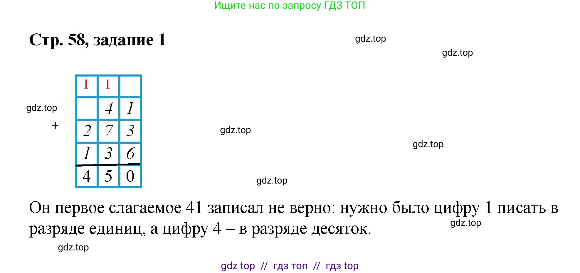 Математика, 2 класс Учебник, автор: Петерсон Людмила Георгиевна, издательство Просвещение, Москва, 2024, голубого цвета, Часть 1, страница 58, номер 1, Решение