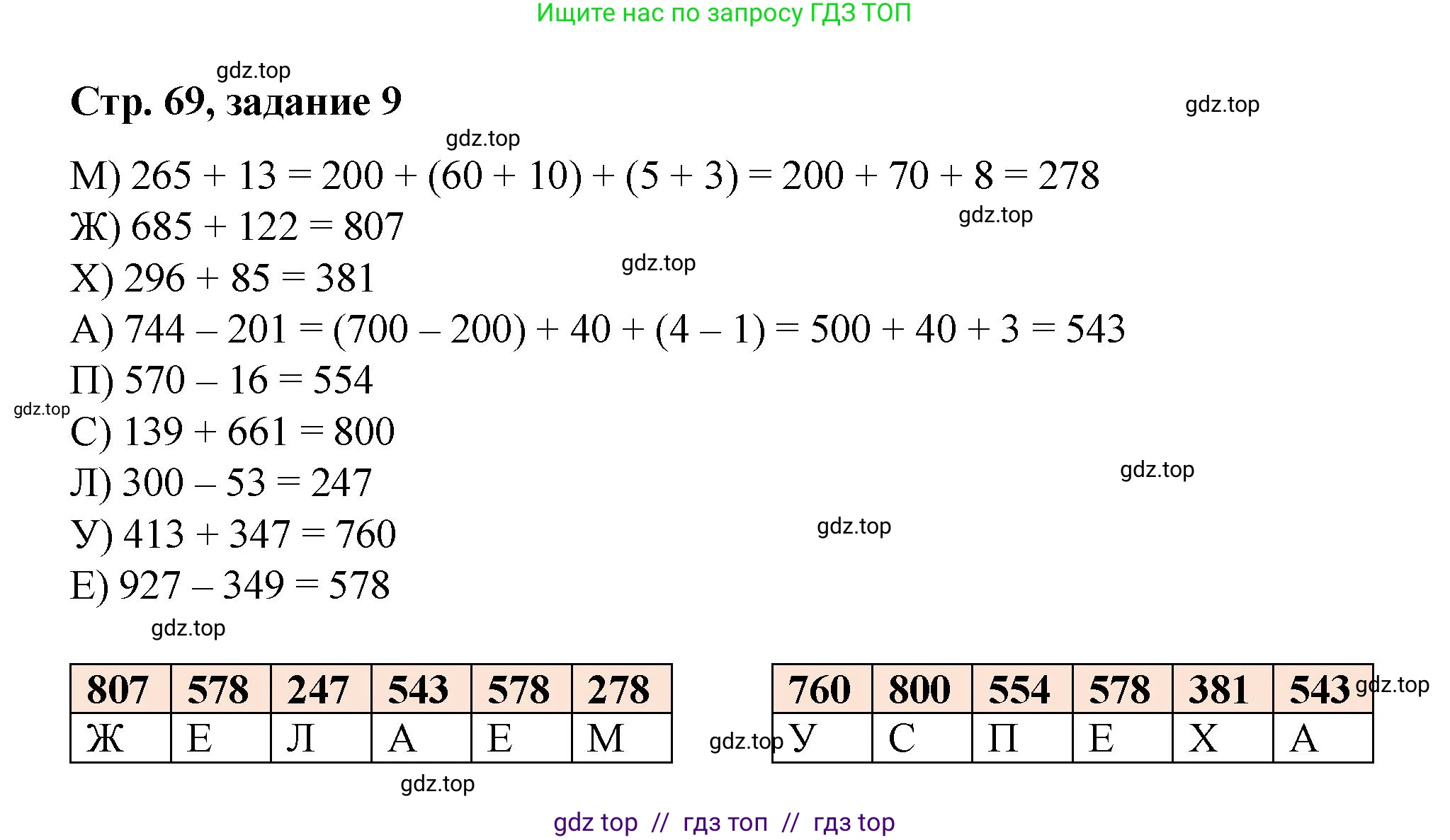 Математика, 2 класс Учебник, автор: Петерсон Людмила Георгиевна, издательство Просвещение, Москва, 2024, голубого цвета, Часть 1, страница 69, номер 9, Решение