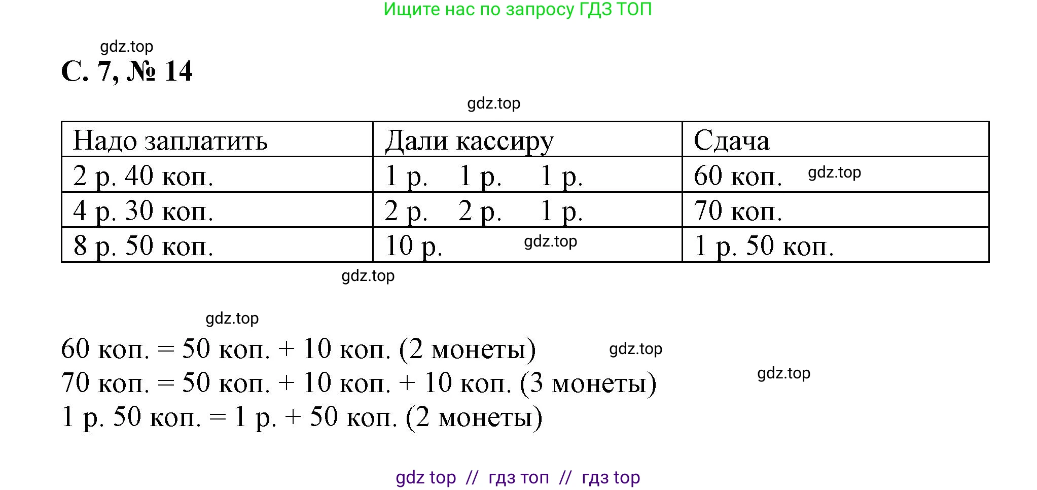 Математика, 2 класс Учебник, автор: Петерсон Людмила Георгиевна, издательство Просвещение, Москва, 2024, голубого цвета, Часть 3, страница 7, номер 14, Решение